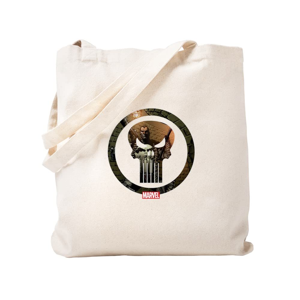 The Punisher Icon Tote Bag - Natural Canvas Reusable Shopping Bag for Groceries, Beach & Gym | Eco-Friendly & Durable Carryall