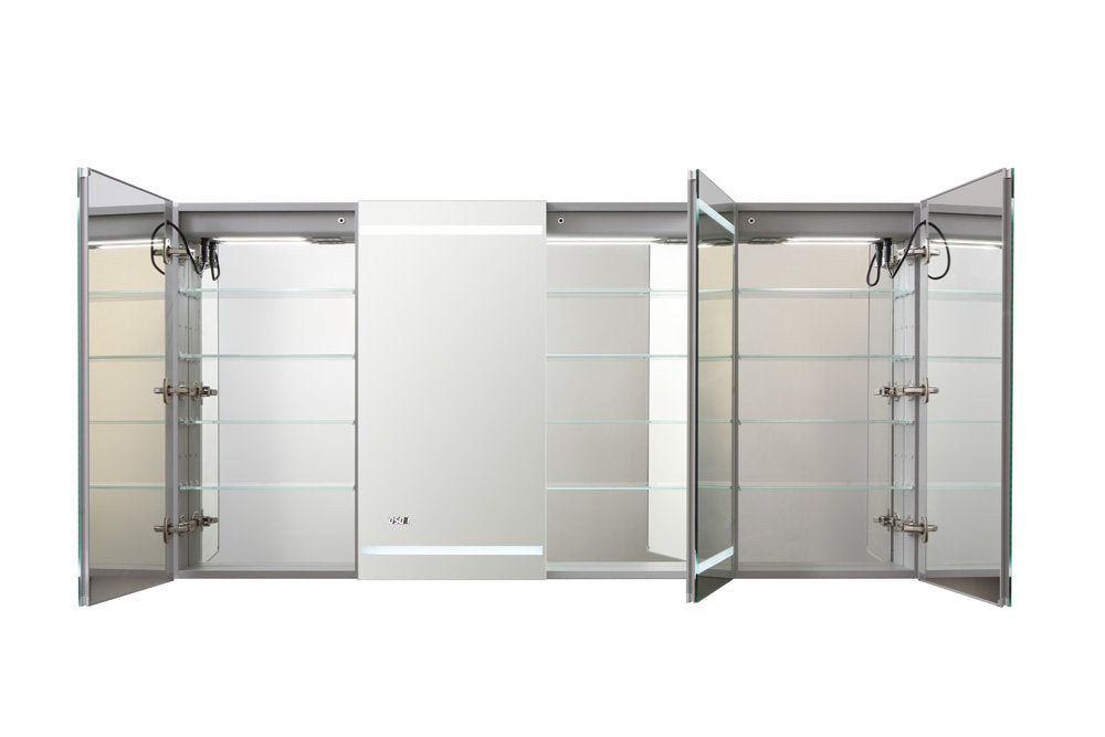 Aquadom Signature Royale 72x36 Inch LED Lighted Bathroom Medicine Cabinet with Mirror - Perfect for Modern Home & Spa Style Bathrooms