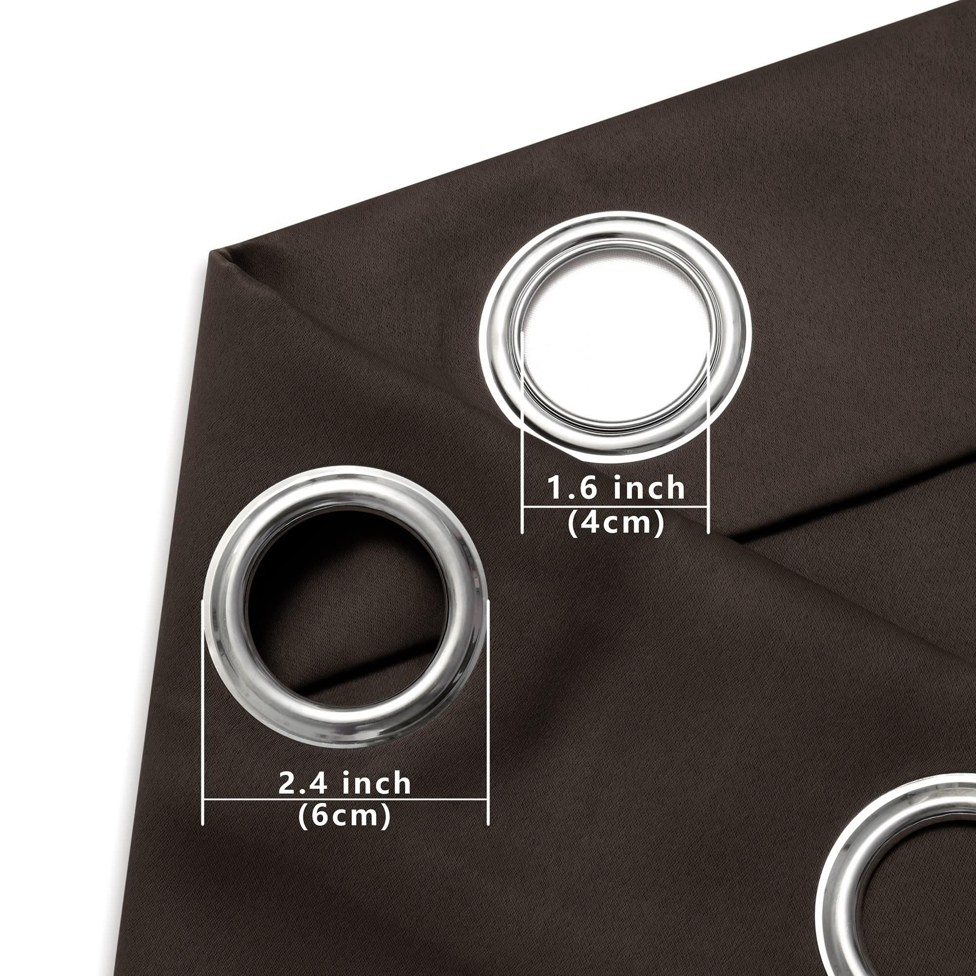 Chocolate Brown Blackout Curtains 30 Inch Length - Grommet Top Window Panels for Small Windows, Camper, Bathroom, Bedroom & Kitchen - 34
