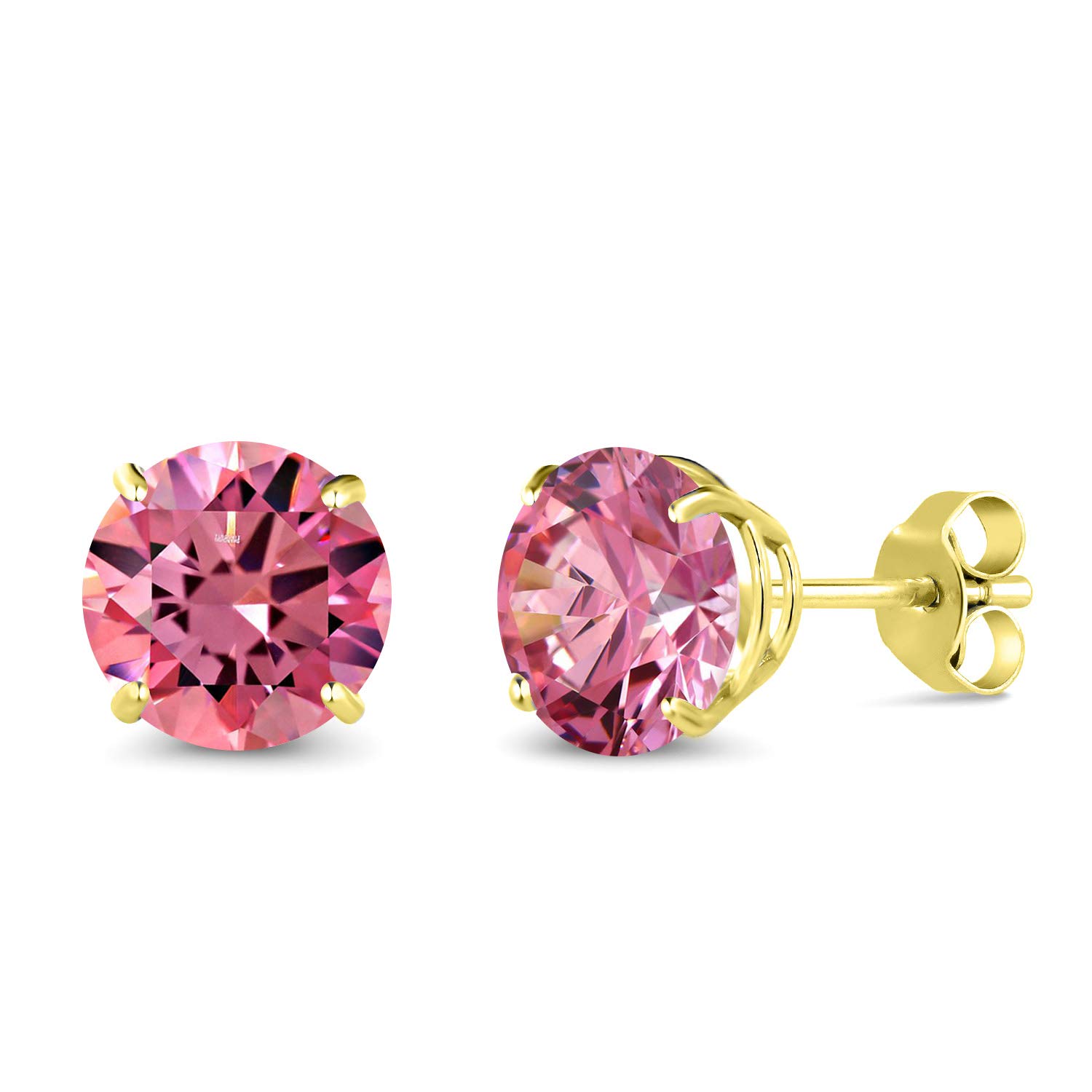 10K Yellow Gold Round 7MM Gemstone Birthstone Stud Earrings for Women & Men - Perfect Gift for Anniversary, Birthday & Special Occasions | Gem Stone King