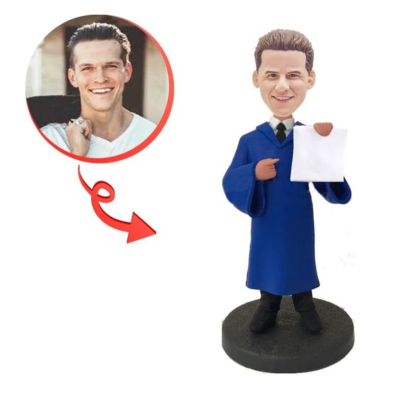 Custom Graduation Bobblehead - Personalized Diploma Holder Figurine for Graduates | Perfect Graduation Gift, Office Desk Decor & Celebration Keepsake
