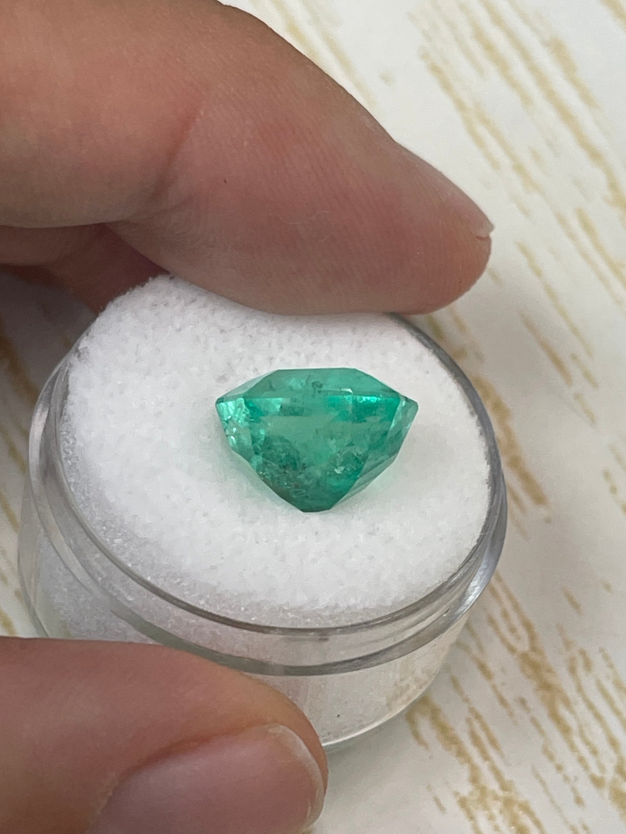 6.63 Carat 11x10mm Chunky Emerald Cut Natural Loose Colombian Emerald Gemstone for Jewelry Making, Engagement Rings & Luxury Gifts