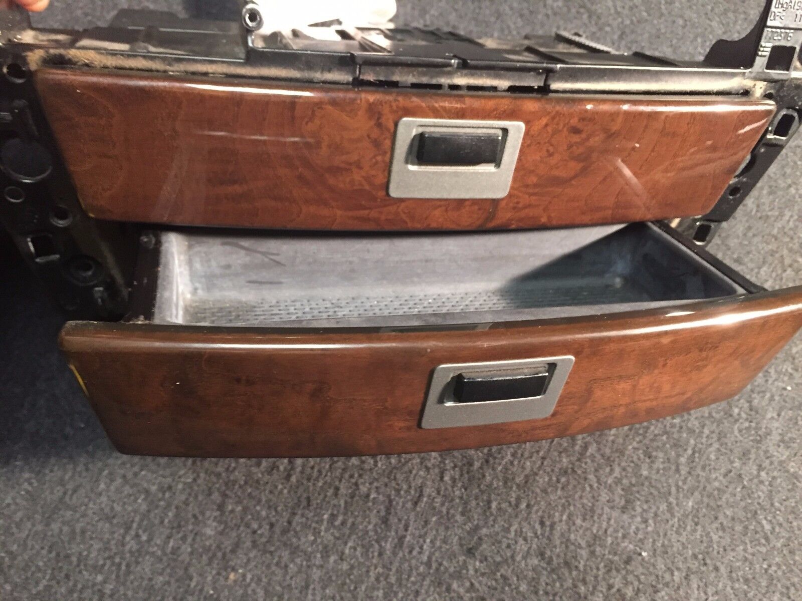 2002-2005 BMW 745i E65 Genuine OEM Wooden Dash Trim & Storage Tray (Part #7032886) - Premium Interior Upgrade for Luxury Car Enthusiasts | Perfect for Restoration & Customization Projects
