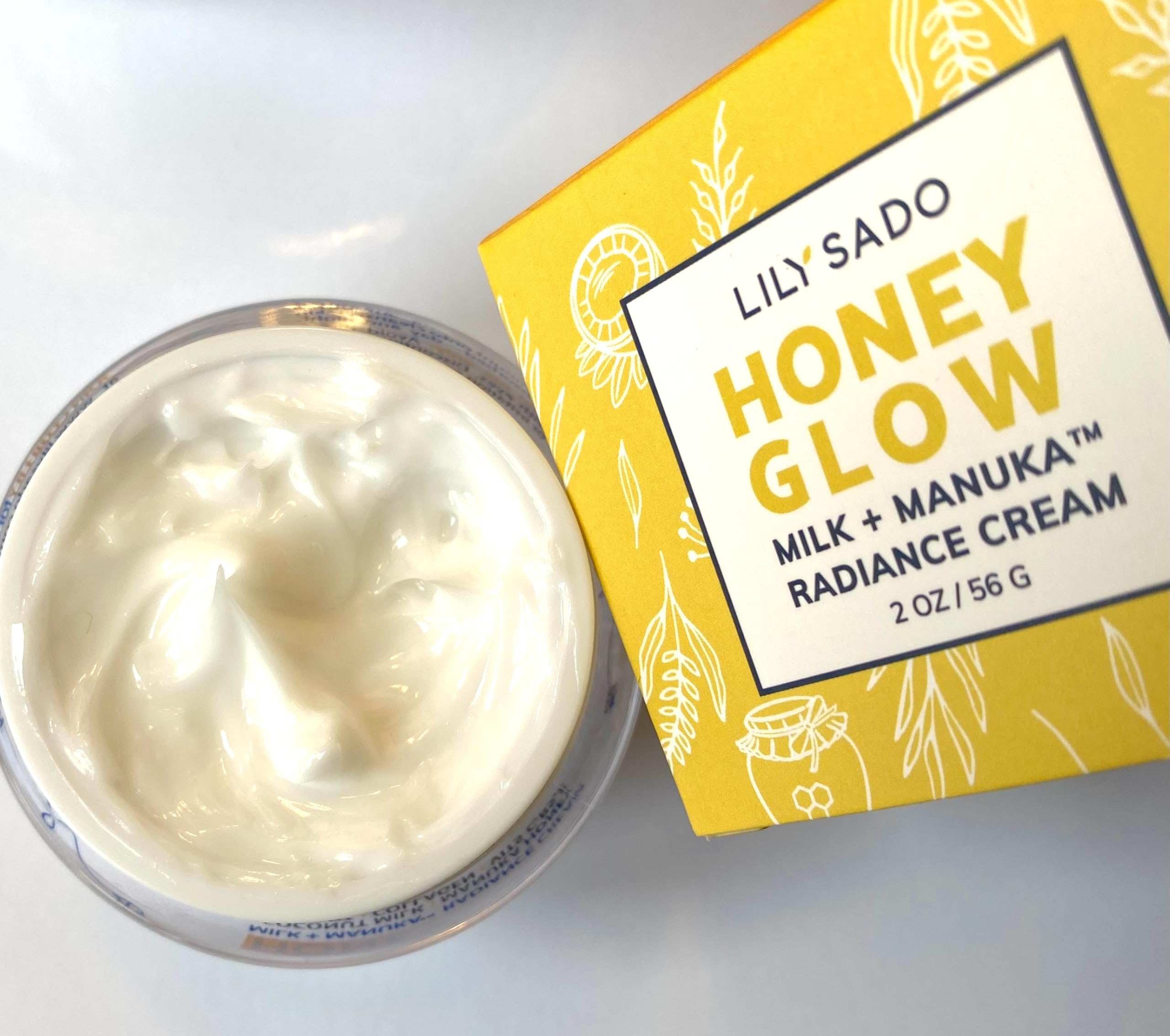 LILY SADO Honey Glow Collagen Radiance Face Moisturizer - Natural Anti-Aging Cream with Manuka Honey, Apricot & Hyaluronic Acid - Hydrating Daily Facial Lotion for Dry Skin - Perfect for Day & Night Skincare Routine (2 oz)