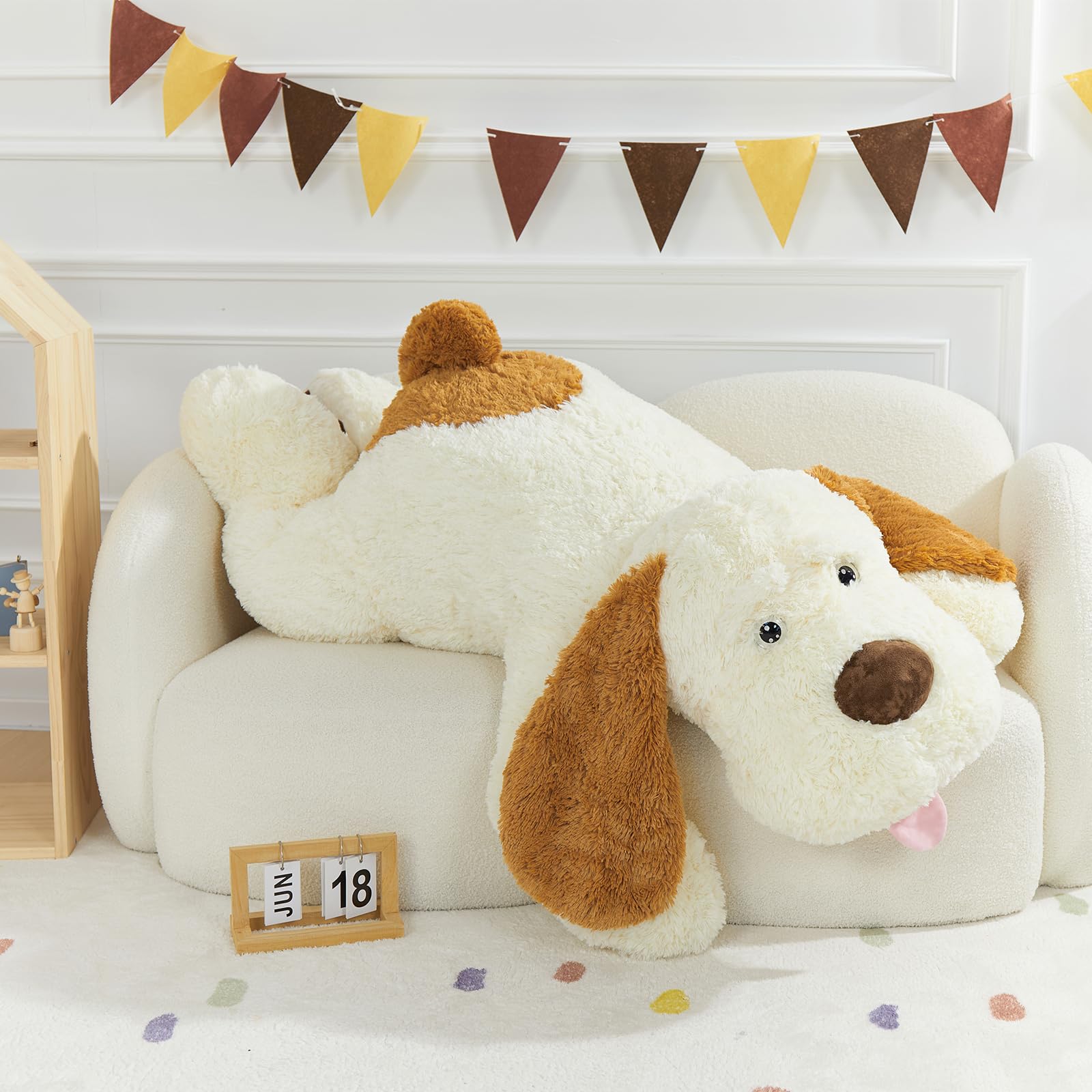 MaoGoLan 51 Inch Giant Stuffed Puppy Dog - Extra Large Soft Plush Animal Toy for Kids & Girls, Perfect for Cuddling, Nursery Decor and Birthday Gifts