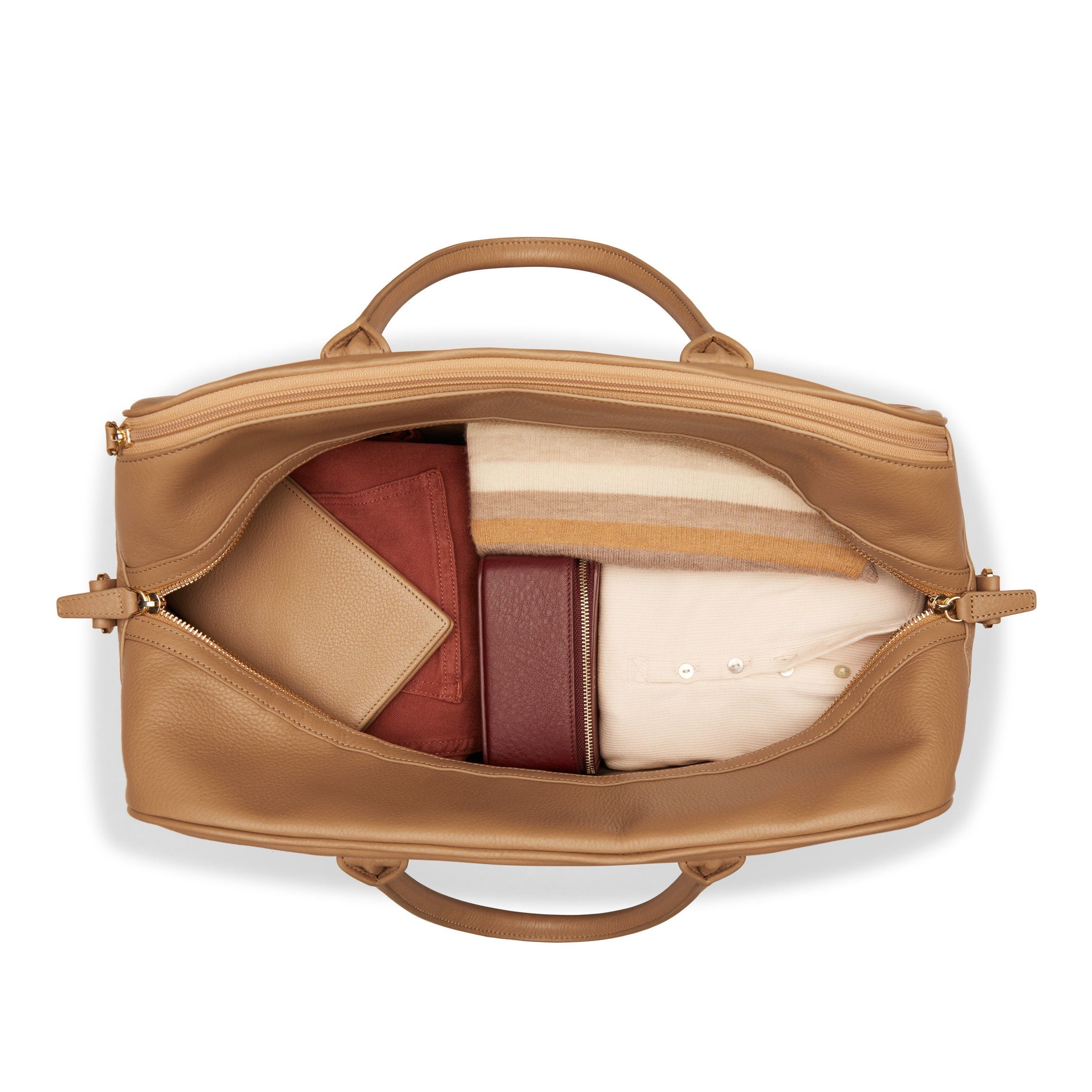 Harwood Weekender Duffle Bag in Camel Brown - Stylish Travel Duffel for Weekend Getaways, Gym & Overnight Trips