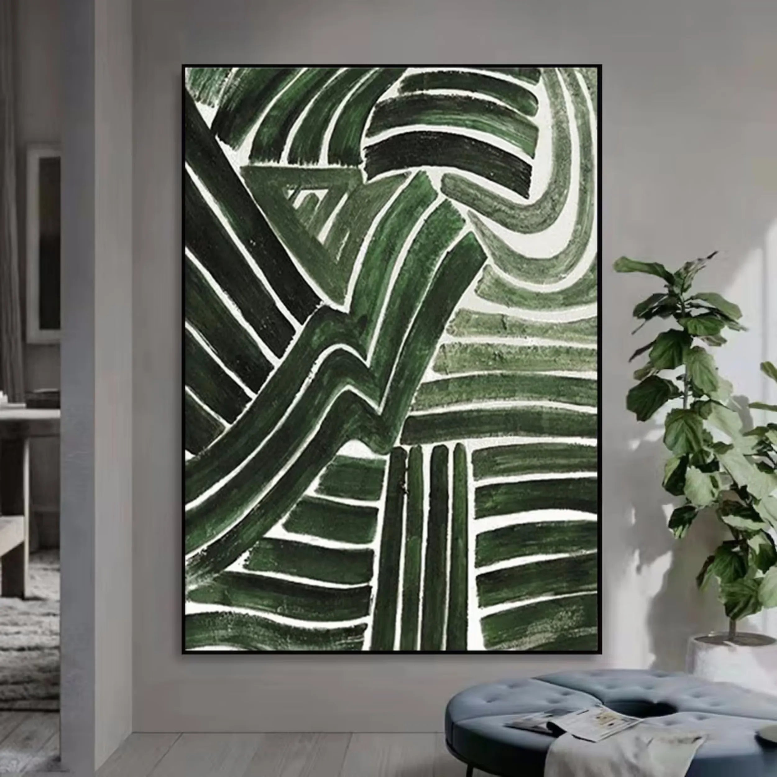 Blue & Green Abstract Wall Art Print #BG035 - Modern Home Decor for Living Room, Bedroom & Office