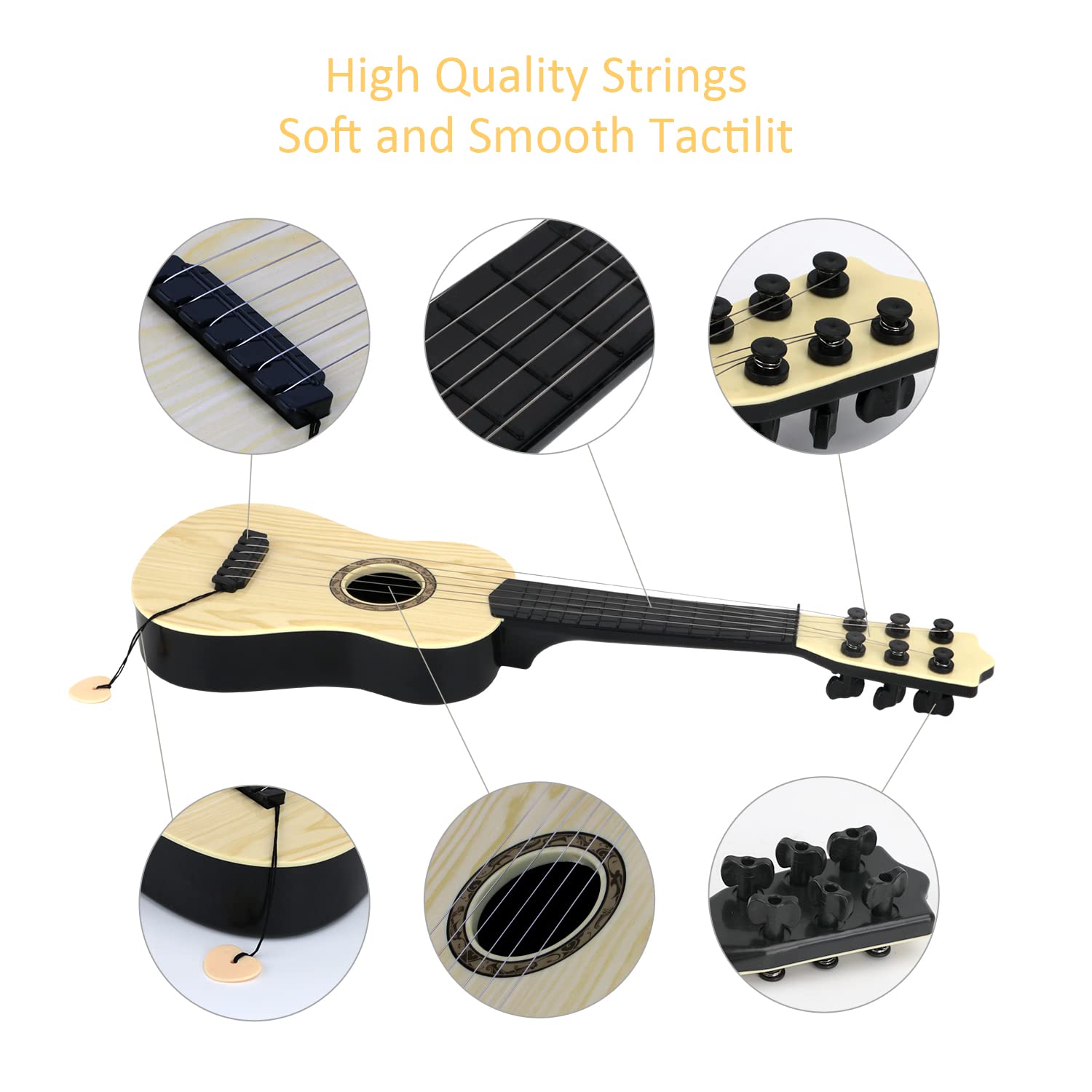 6 String Kids Toy Guitar - 17 Inch Mini Acoustic Guitar for Toddlers & Children | Musical Educational Toy for Early Development & Learning | Perfect for Birthday Gifts, Pretend Play & Music Exploration
