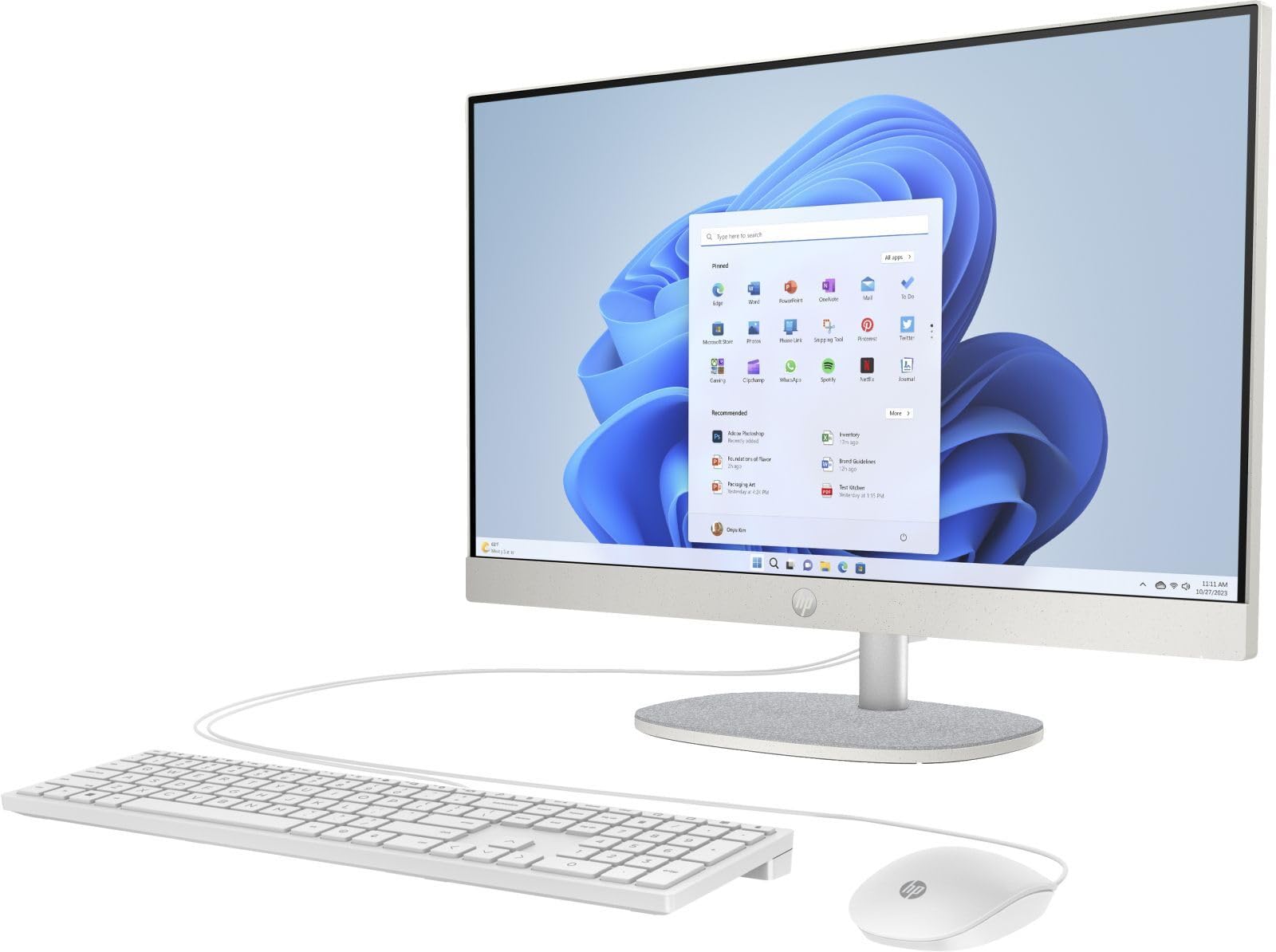 HP All-in-One 24-cr1000ng 白色一体机 | Windows 11 Home 64位 | 家庭办公与娱乐的完美选择