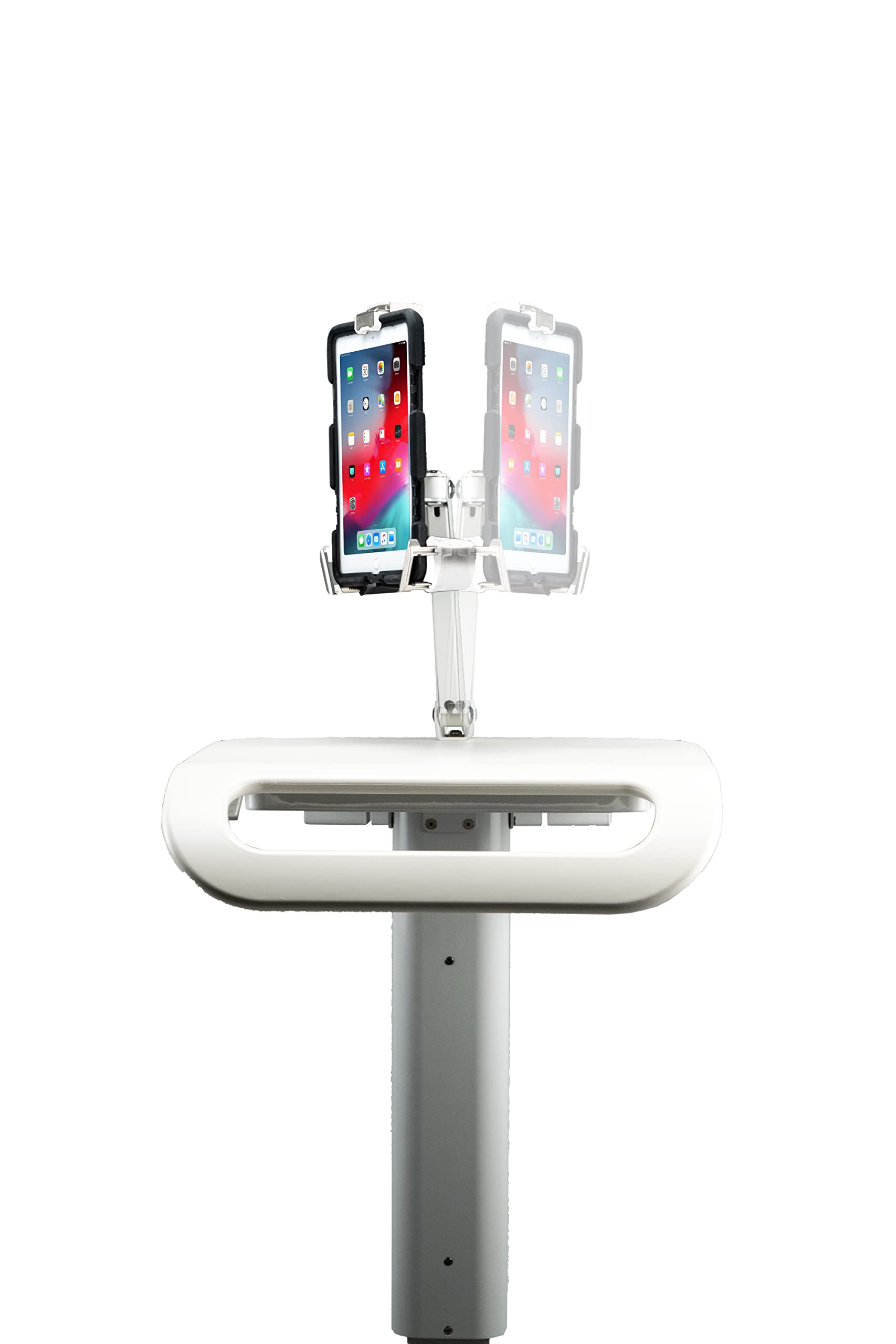 Height Adjustable Rolling Medical Workstation Cart - Secure Mobile iPad Stand for iPad 10th Gen 10.9