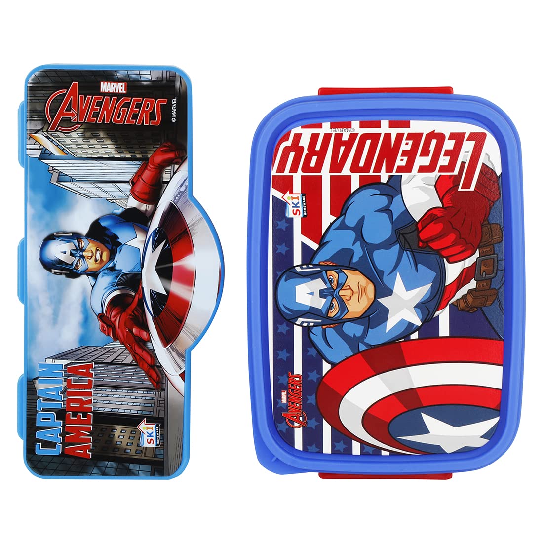 Avenger Kids Gift Set - Lunch & Pencil Box (Captain America) for School & Travel