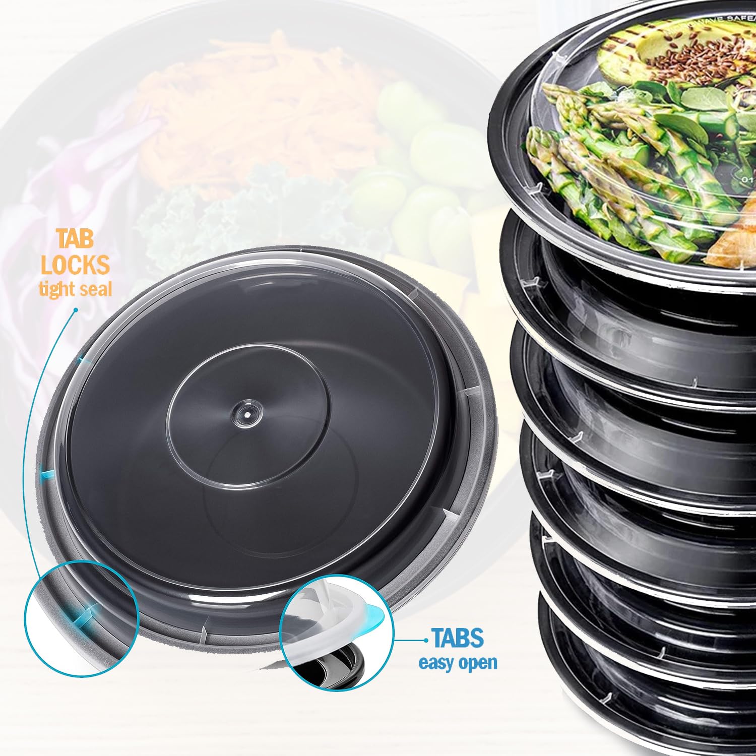 16 oz BPA-Free Meal Prep Containers with Lids (30 Pack) | Microwave, Freezer & Dishwasher Safe Food Storage Containers | Reusable Lunch Boxes for Office, School & Meal Prepping