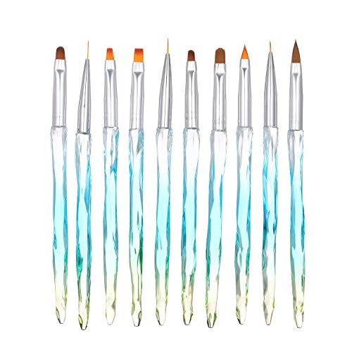 10pcs Nail Art Brush Set - Professional UV Gel Nail Builder Brushes for Painting, Drawing & Nail Design - Perfect for Manicure, Salon & Home DIY Nail Art