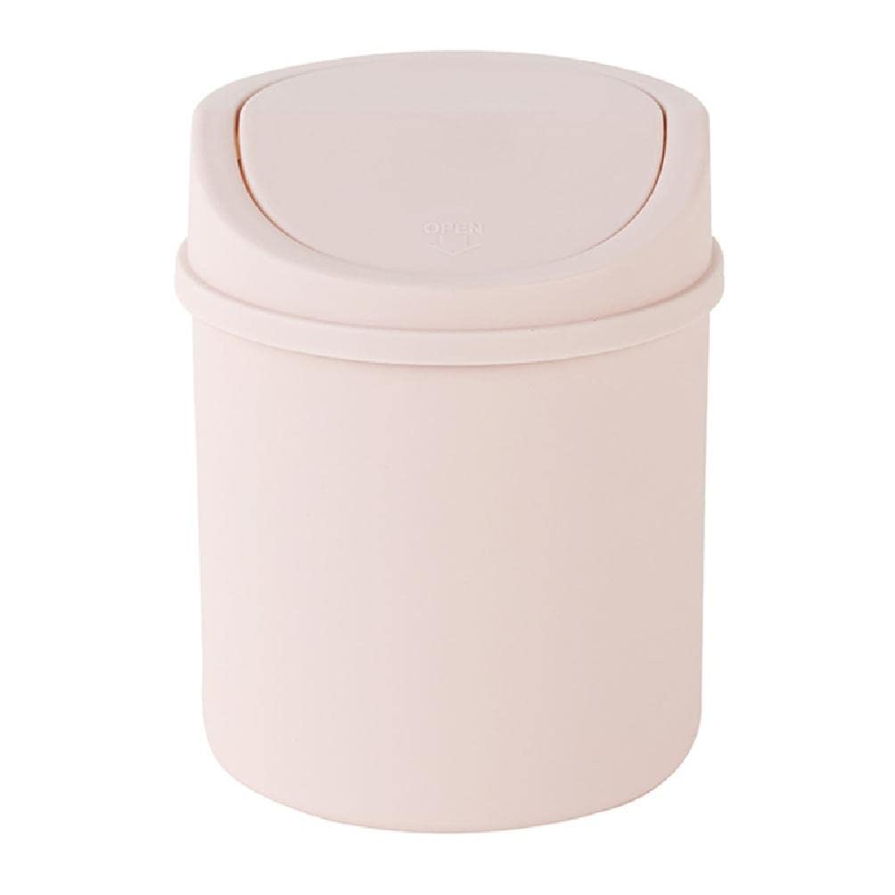 Mini Desktop Trash Can with Swing Lid - Small Waste Bin for Office, Home & Desk - Compact Garbage Basket for Workspace, Bedroom & Bathroom Storage
