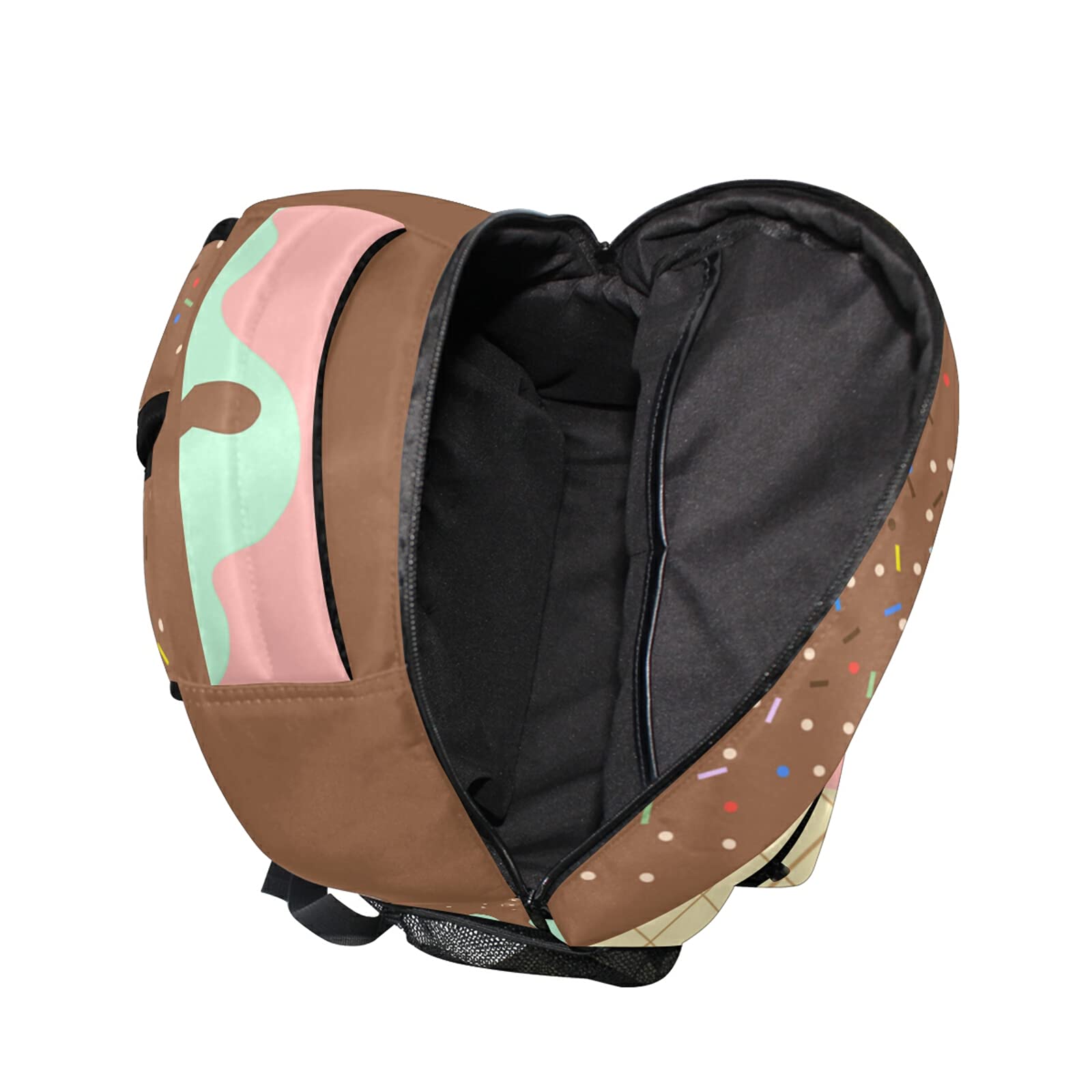 Personalized Laptop Backpack for High School & College Students - Custom Name Bookbag for Teens & Adults, Sweet Ice Cream Design, Durable Travel Daypack for School, Work & Casual Use