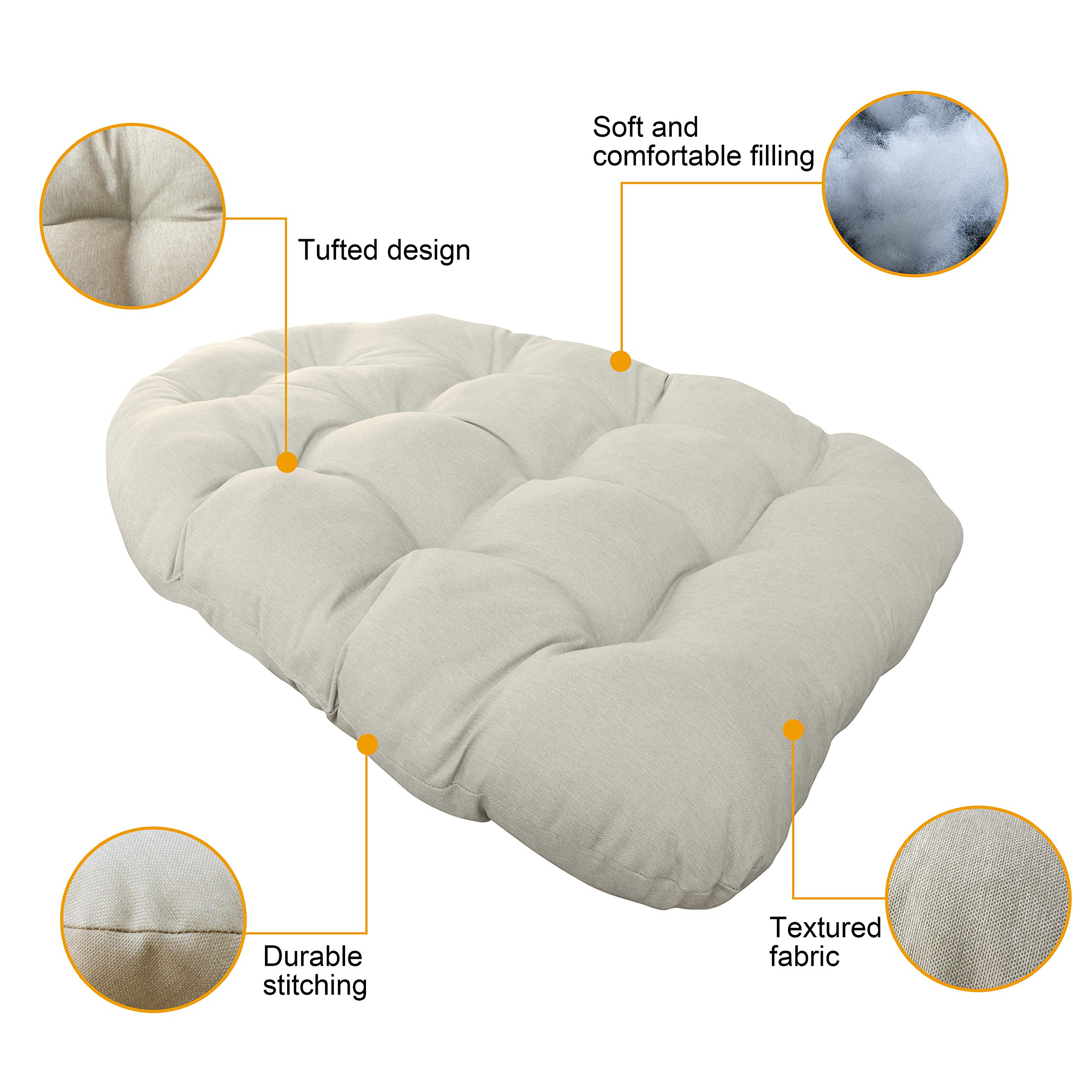 BOSSIMA Outdoor Hanging Egg Chair Cushion 46.6