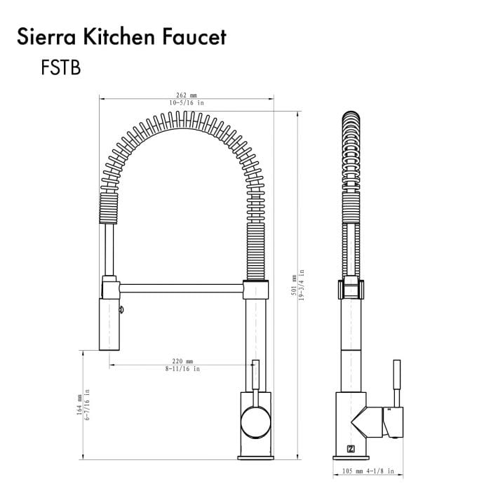 ZLINE Sierra High Arc Pull Down Kitchen Faucet with Touchless Technology - Modern Matte Black Finish for Farmhouse & Contemporary Kitchens