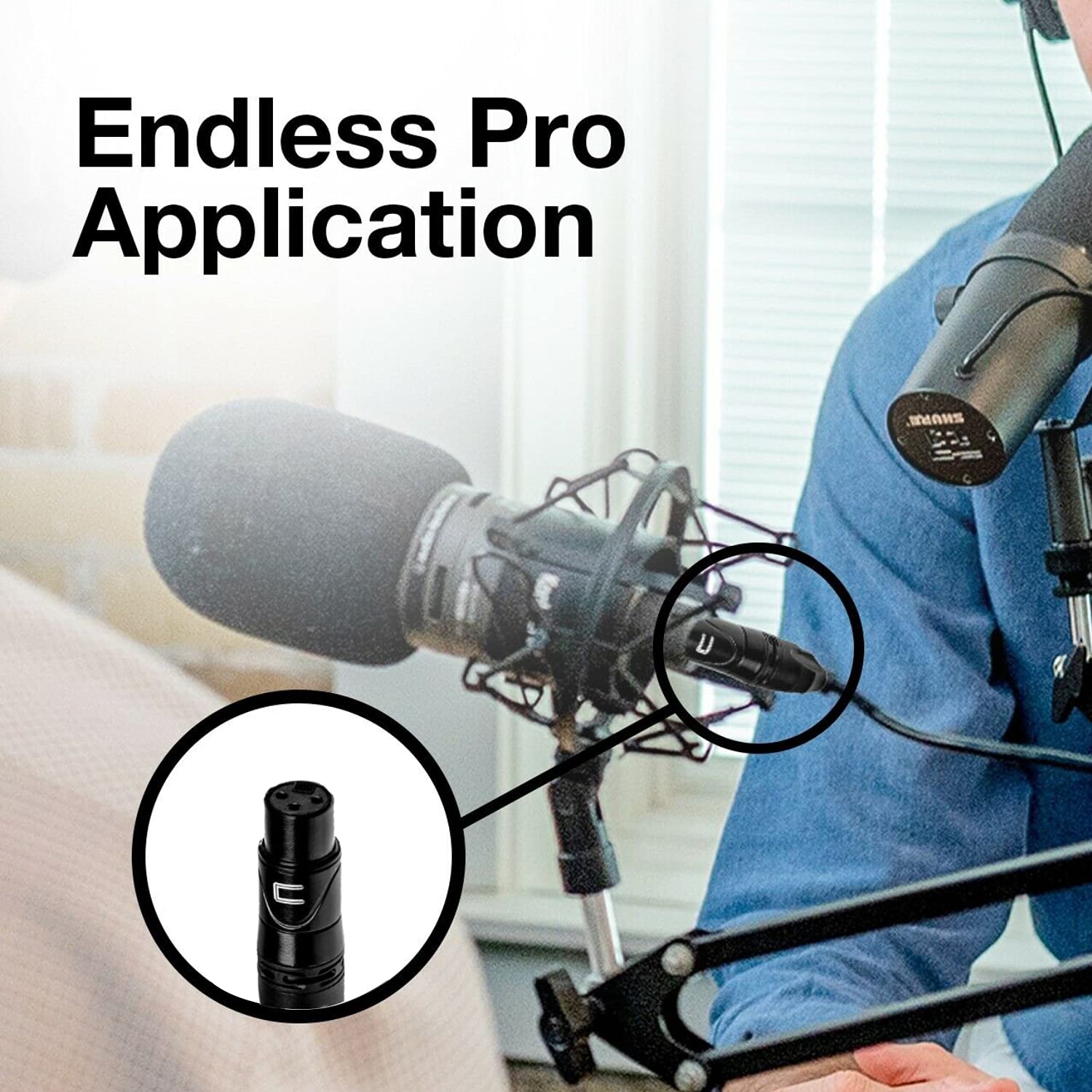 Professional Balanced XLR Female to 1/4