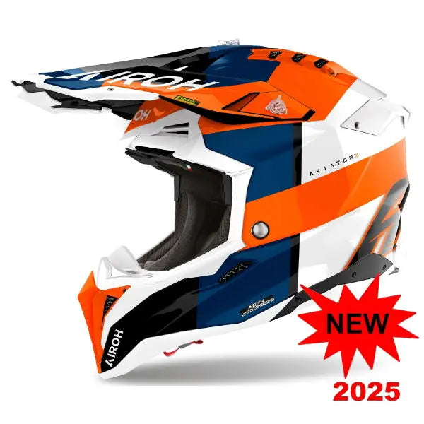 Airoh Aviator 3 Monarch Gloss Orange Motorcycle Helmet - DOT & ECE Certified for Street & Racing - Lightweight & Ventilated for Comfort - Perfect for Urban Commuting & Track Days