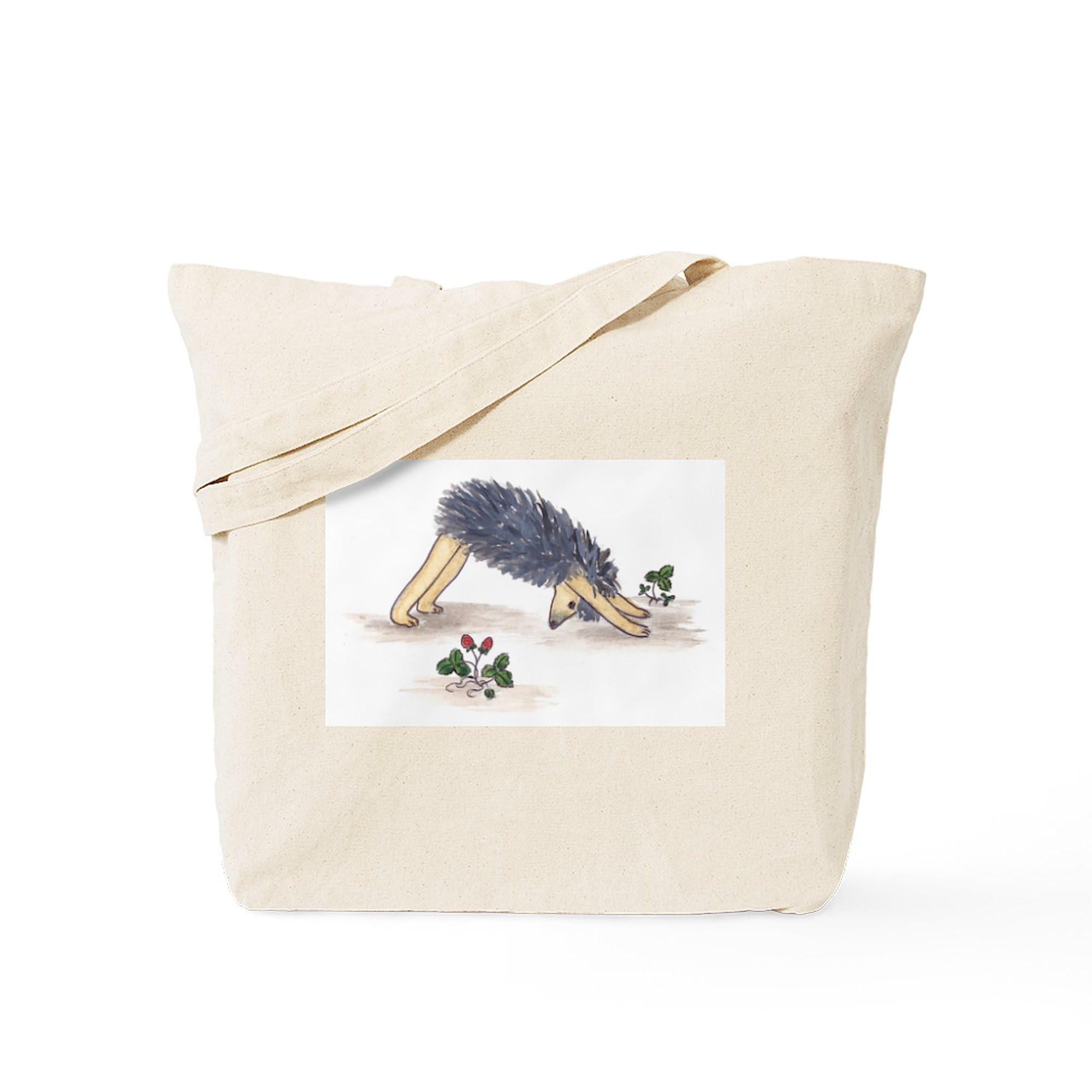 Downward Facing Yoga Hedgehog Canvas Tote Bag - Eco-Friendly Reusable Shopping Bag for Yoga, Gym, Groceries & Beach
