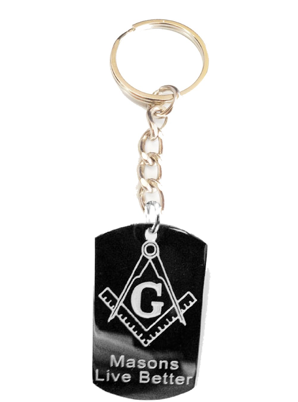 Masonic Live Better Logo Symbols - Engraved Metal Ring Keychain for Men & Women | Perfect for Gifts, Masonic Events, and Everyday Carry
