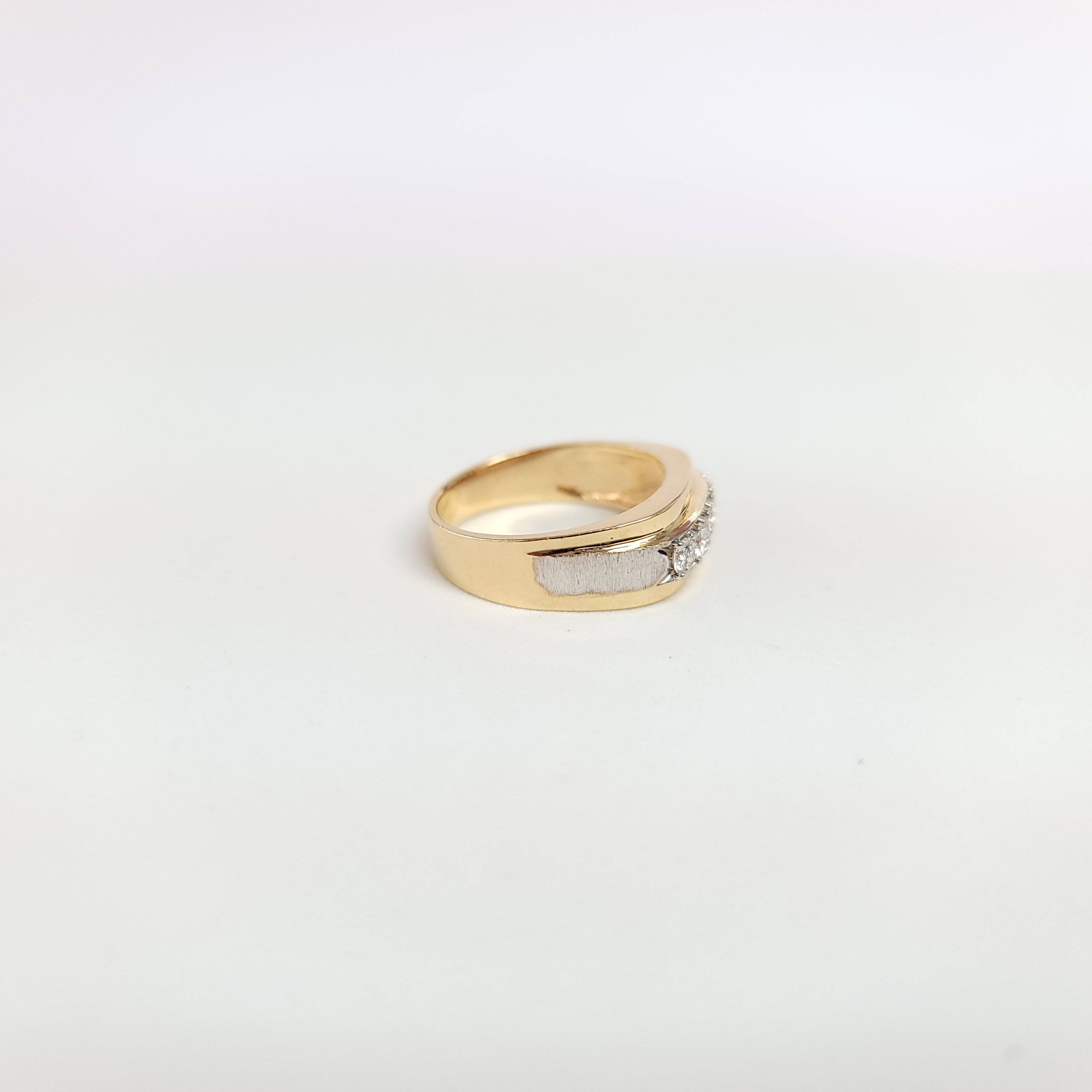 14K Two-Tone Gold Diamond Band Ring with Brushed Satin Finish, 0.75cttw - Perfect for Weddings, Anniversaries & Everyday Elegance