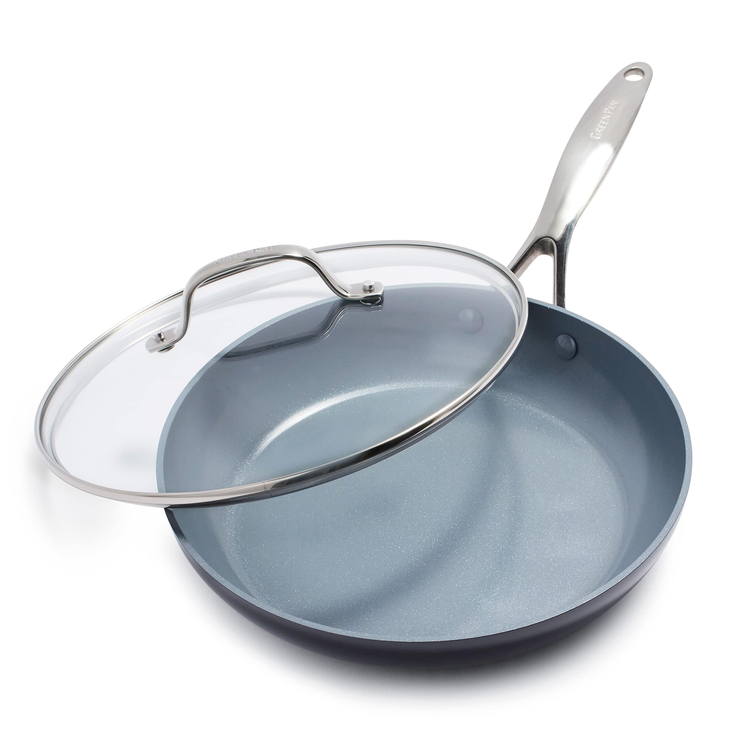 GreenPan Valencia Pro 10-Inch Nonstick Skillet with Lid - PFOA & PFAS-Free Ceramic Coating, Hard Anodized Induction Cookware - Oven & Dishwasher Safe (600°F) - Perfect for Healthy Cooking, Frying & Baking - Ideal for Home Chefs & Family Meals