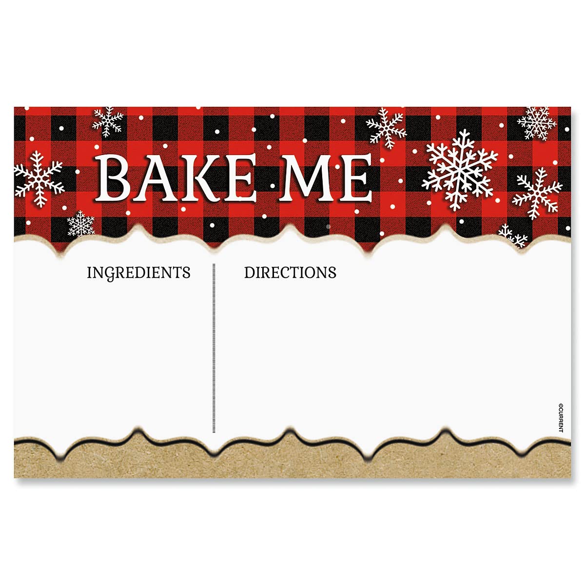 Buffalo Plaid Recipe Cards - 4x6 Inches Blank Cardstock, 48-Pack for Baking, Thanksgiving & Holiday Recipes | Perfect for Christmas Gifts, Bridal Showers & Family Cooking | Write & Organize Favorite Dishes