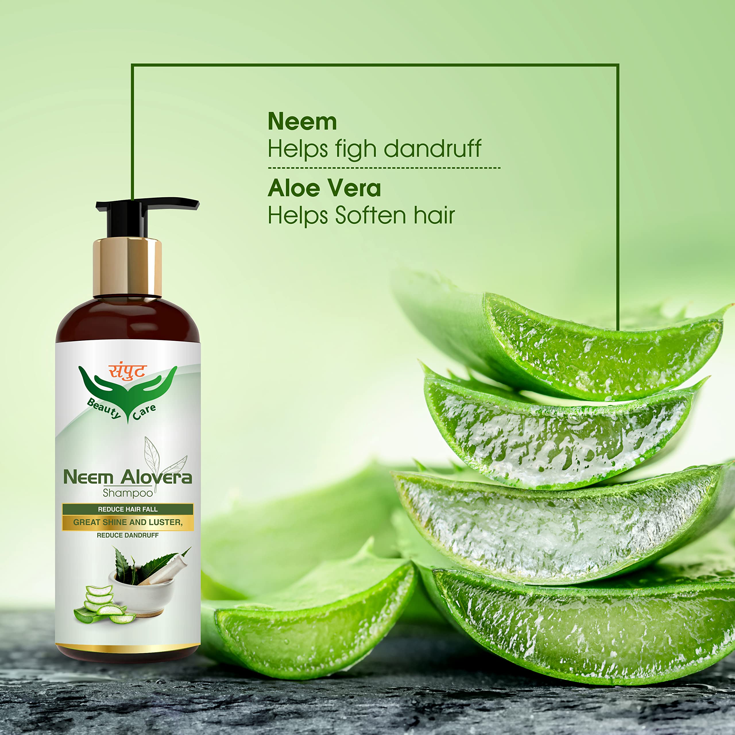Samput Beauty Care Neem & Aloe Vera Shampoo for Dandruff Control - Prevents Hair Loss, Strengthens Hair Follicles for Men & Women (250ml) | Ideal for Daily Use & Scalp Care