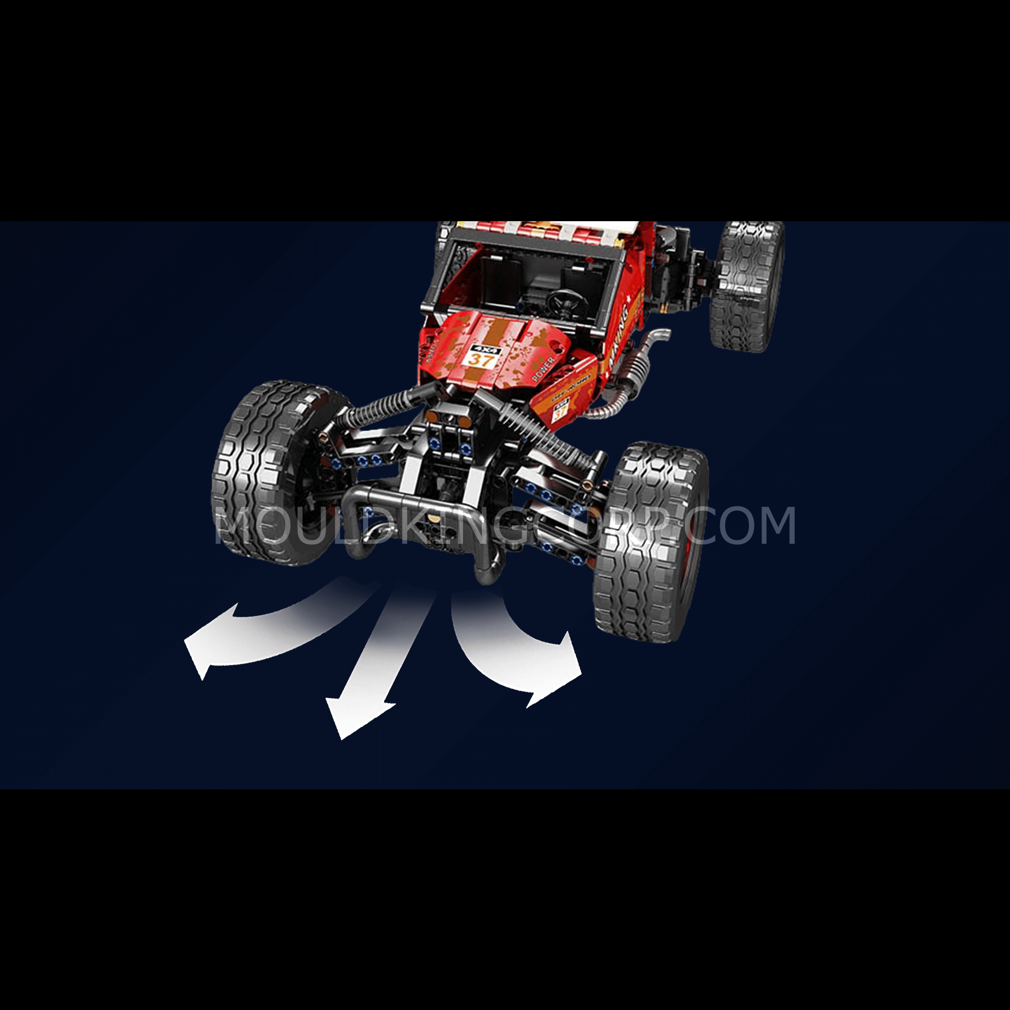 MOULD KING 18019B Hurricane Graffiti Buggy Remote Control Car Building Kit - 708 PCS STEM Toy for Kids & Adults, Perfect for Racing, Collecting & Creative Play