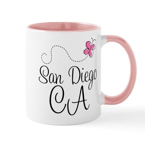 White/Pink Inside - San Diego California Mug