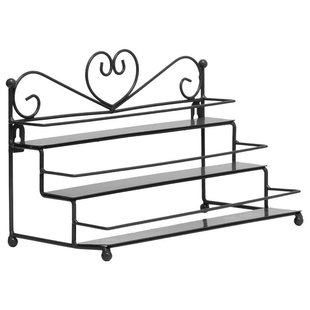Black Metal Nail Polish Wall Rack Organizer - 3-Tier Mounted Shelf for Nail Polish, Essential Oils & Perfume Bottles - Space-Saving Bathroom & Vanity Storage Solution - Perfect for Salon, Spa & Home Organization
