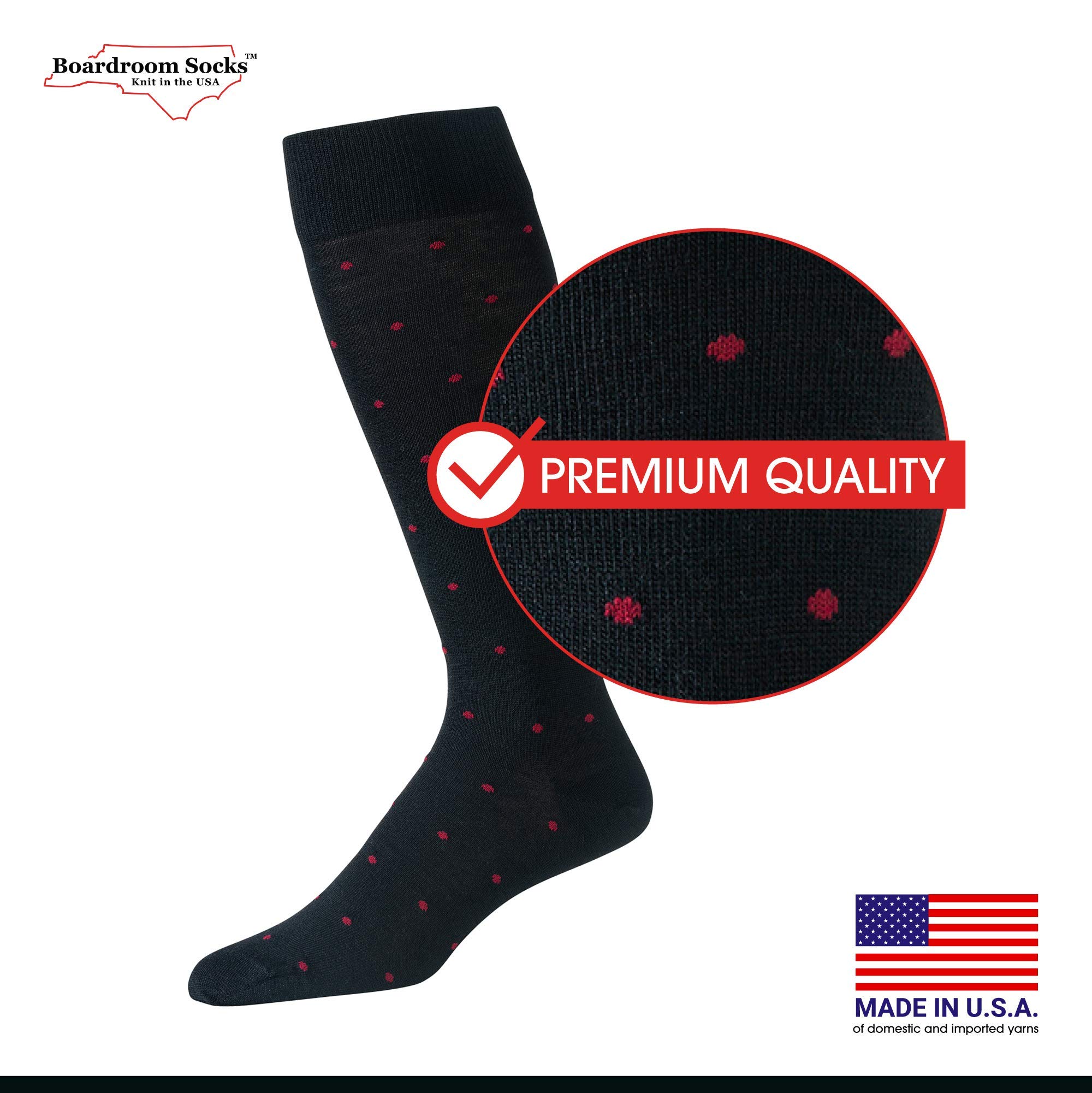 Premium Merino Wool Over-the-Calf Dress Socks for Men - Breathable, Comfortable & Stylish Patterned Socks for Business, Office & Formal Occasions