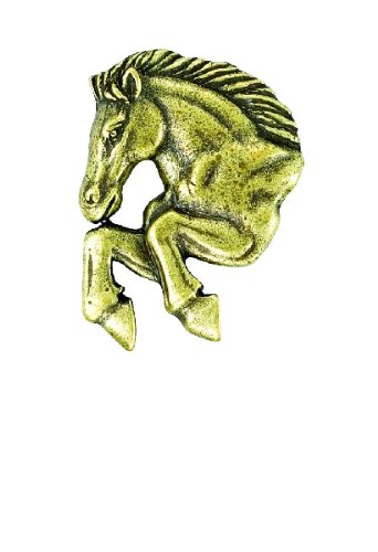 Varsity Letterman Jacket Pins - Antique Brass Mustang Mascot Lapel Pins (Pack of 8) for Sports Awards & Gifts