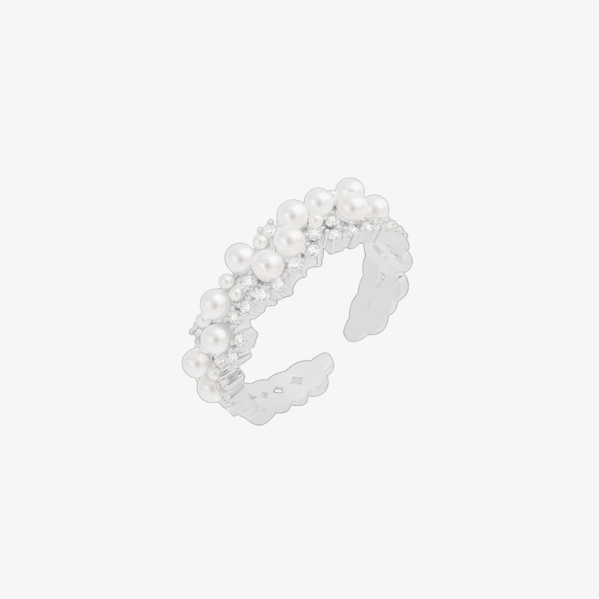 Bold Cubic Zirconia Pearl Ring for Women - Elegant Fashion Jewelry Gift for Bridal, Party & Evening Wear