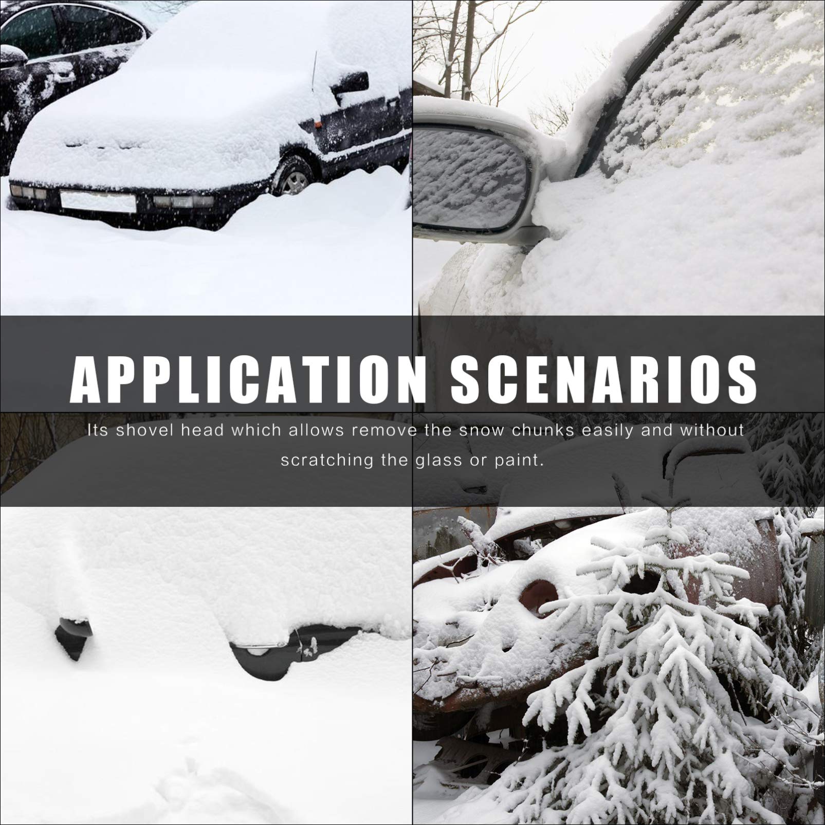 VICASKY 5pcs Car Snow Shovel & Ice Scraper - Winter Car Cleaning Tool for Frost Removal