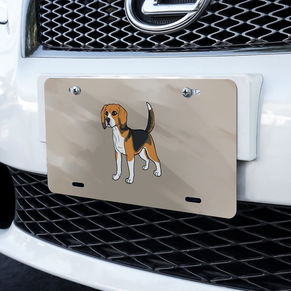 Beagle Pet Dog Novelty Metal Vanity License Plate - Custom Name & Design - Perfect for Car, Truck, Motorcycle or Home Decoration