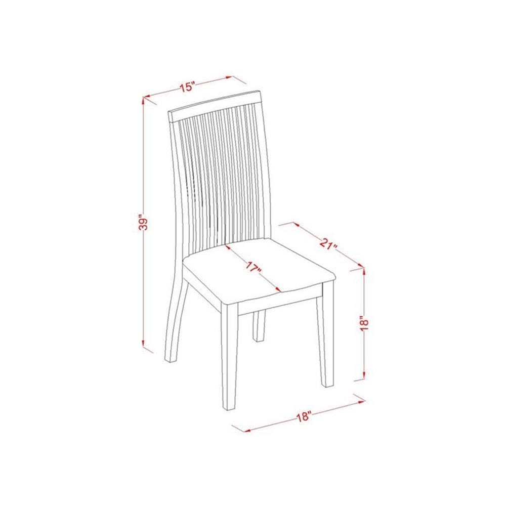 East West Furniture DLIP3-MAH-C 3-Piece Modern Mahogany Dining Set with Round Drop-Leaf Table & 2 Upholstered Linen Chairs, 42x42 Inch - Perfect for Small Spaces, Breakfast Nooks & Cozy Apartments