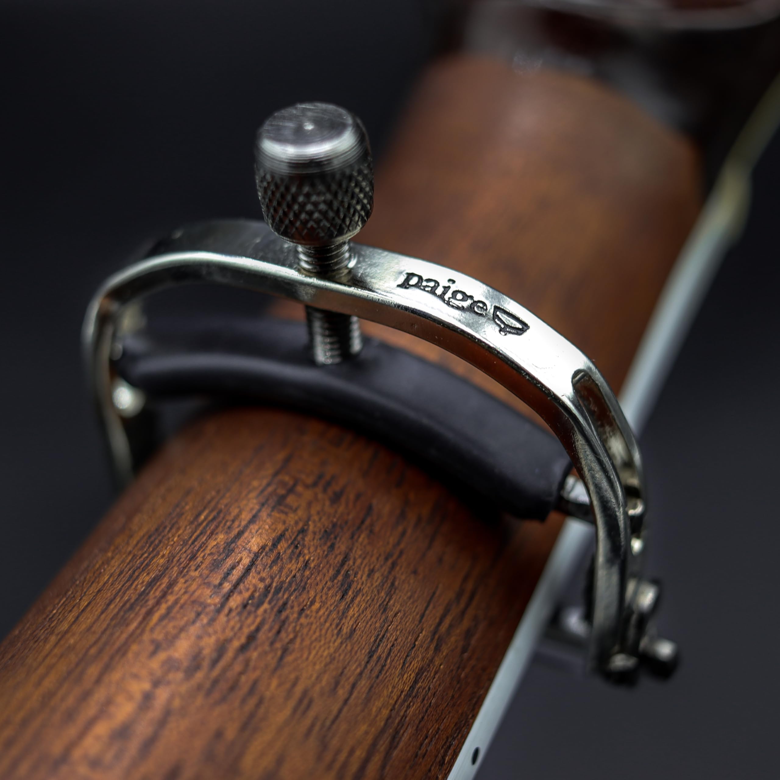 Premium Paige 6-String Standard Guitar Capo - USA Made Satin Nickel Finish - Perfect for Acoustic & Electric Guitars - Ideal for Performances, Studio Recording & Practice Sessions