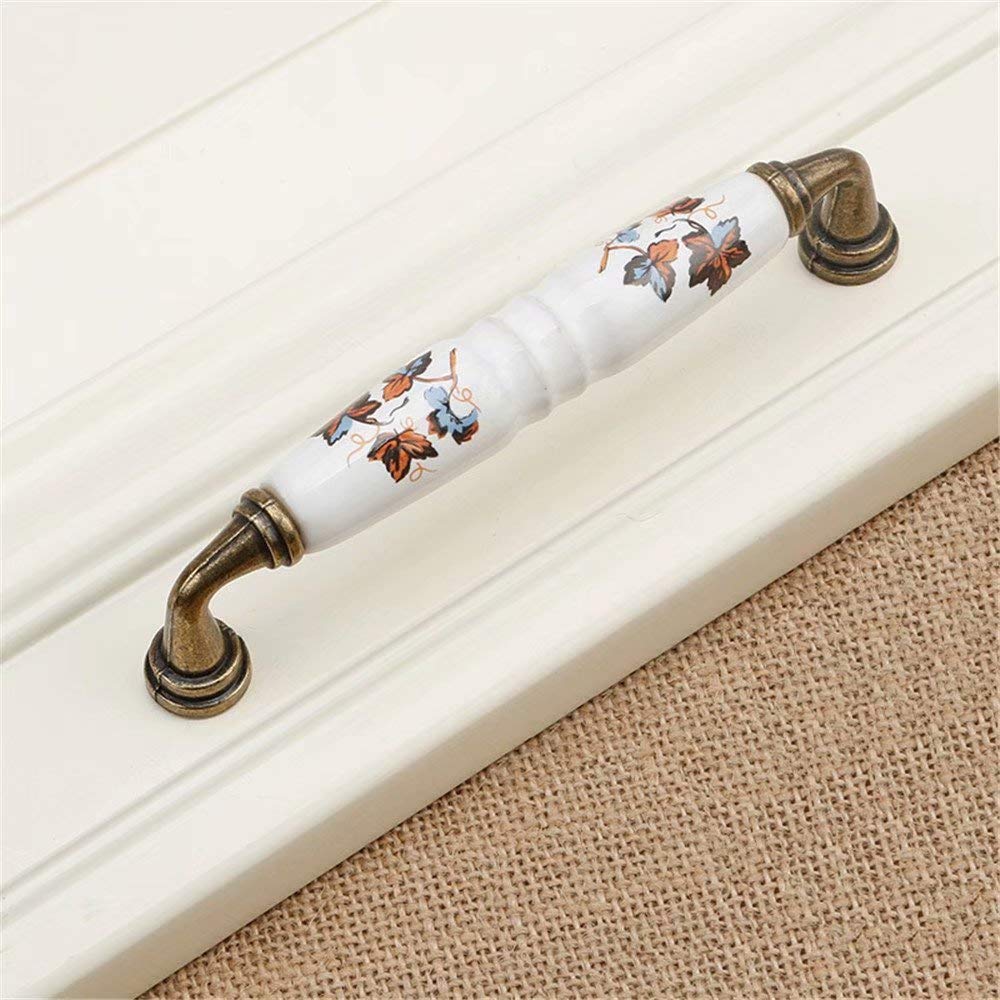Ceramic Bow Cabinet Handles & Drawer Pulls - 6 Pack Kitchen Cupboard Hardware (96mm Hole Distance, Style A) - Perfect for Modern Cabinets, Dressers & DIY Home Decor Projects