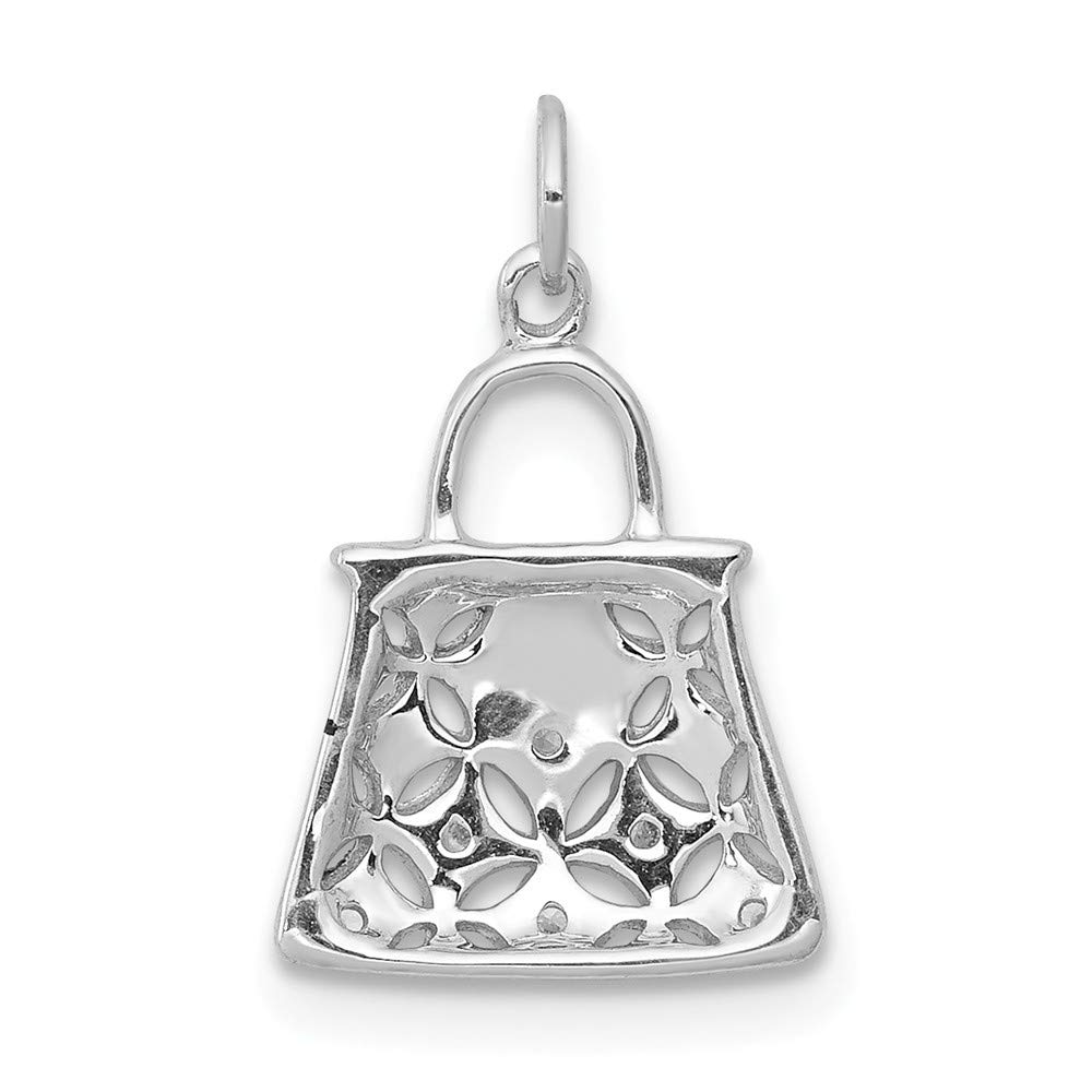 14K White Gold Diamond Purse Charm Pendant - Elegant Jewelry Gift for Women | Perfect for Handbag Accessories & Special Occasions