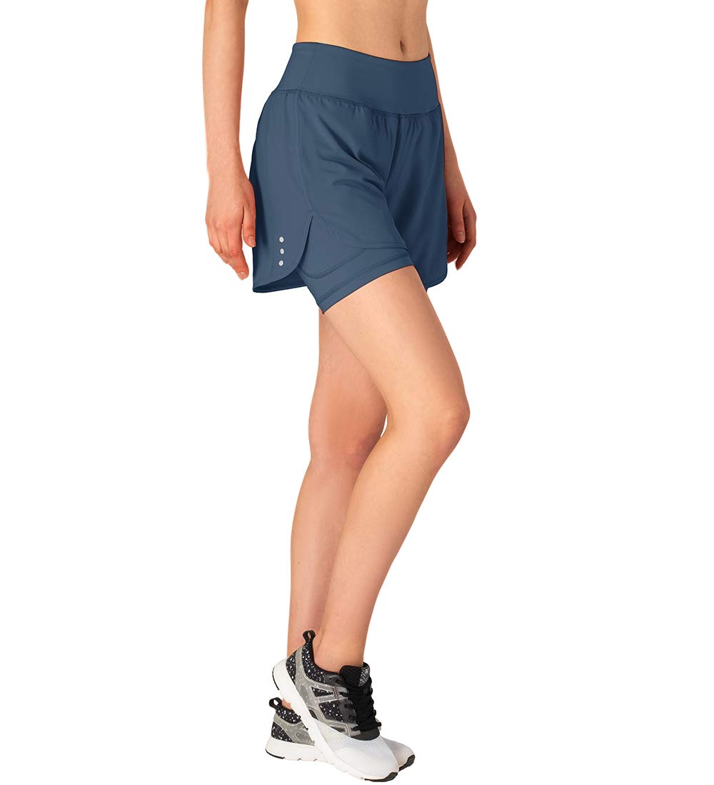 Gopune Women's 2-in-1 Running Shorts with Liner - High Waist Workout Athletic Gym Yoga Shorts for Women - Perfect for Running, Training & Yoga Sessions