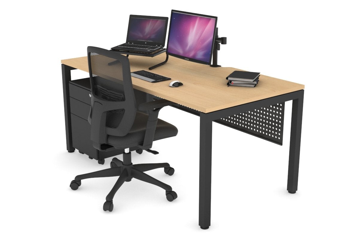 Quadro Square Legs Office Desk - 1800L x 800W Modern Workstation with Cable Management | Home Office, Study Room & Workspace Solution
