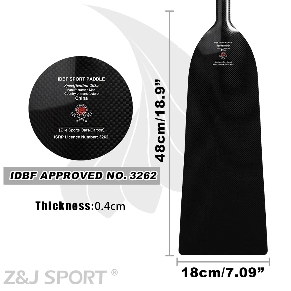 **Z&J SPORT Dragon Boat Paddle 43.3-52 Inch Adjustable Carbon Fiber Oar - IDBF Approved, T-Handle with Adjuster for Competitive & Recreational Dragon Boat Racing (110-132cm, Lightweight & Durable)** - Perfect for Training, Racing, and Team Events