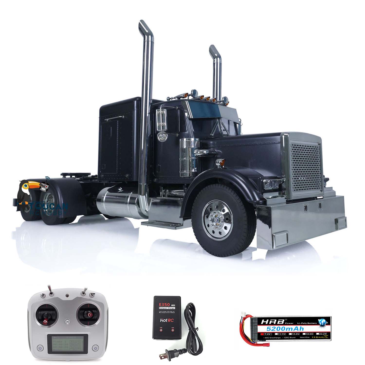 1/14 TAMIYA 56356 Grand Hauler 6x4 RC Tractor Truck - Ready-to-Run Remote Control Model with Light & Sound, FS-I6S System, Motor & Servo - Perfect for Collectors and RC Truck Enthusiasts