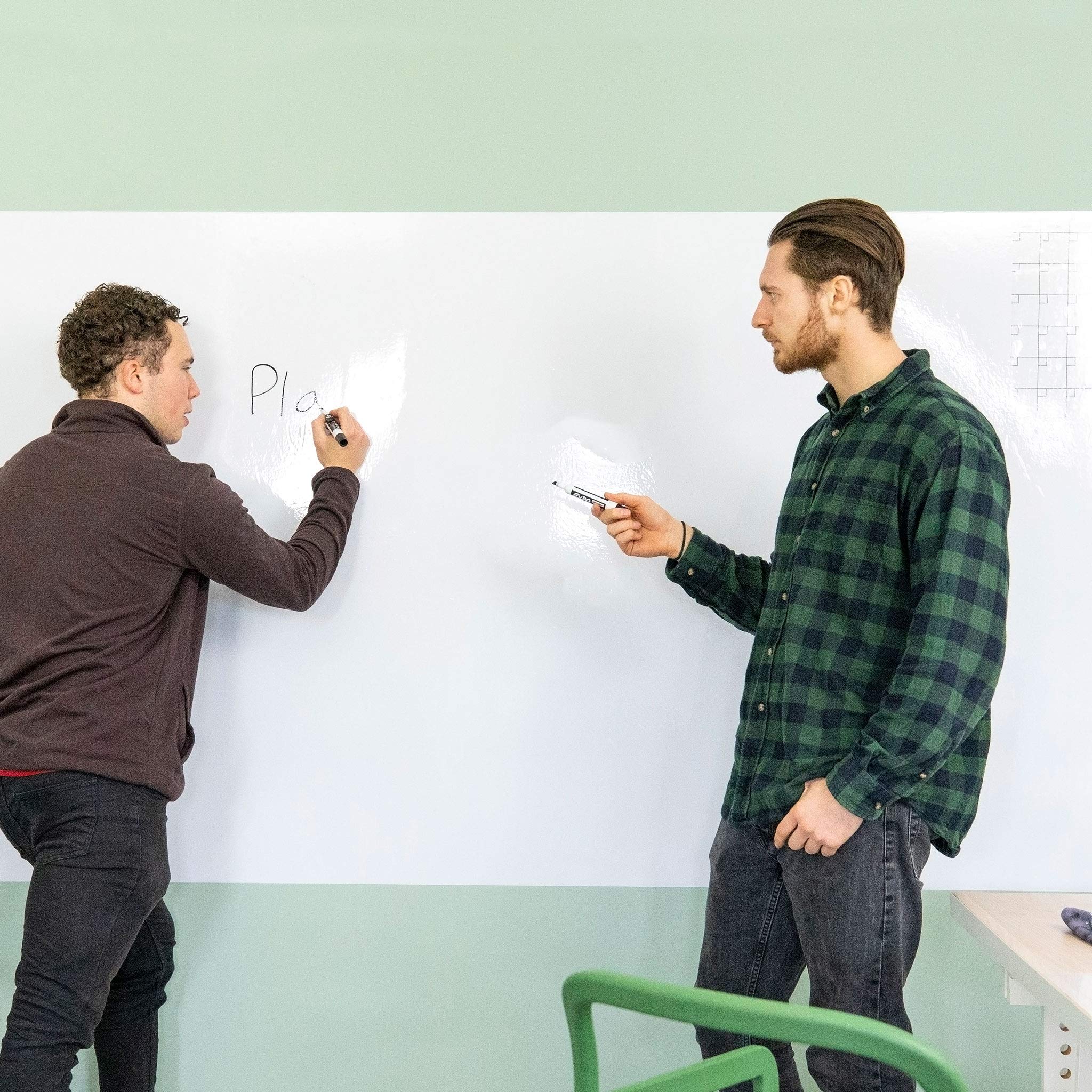 Think Board Premium 4'x6' Ultra-Removable Adhesive Whiteboard Wall Sticker - Peel and Stick Dry Erase Board for Office, Home & Classroom - Stain-Proof Erasable Message Board (48