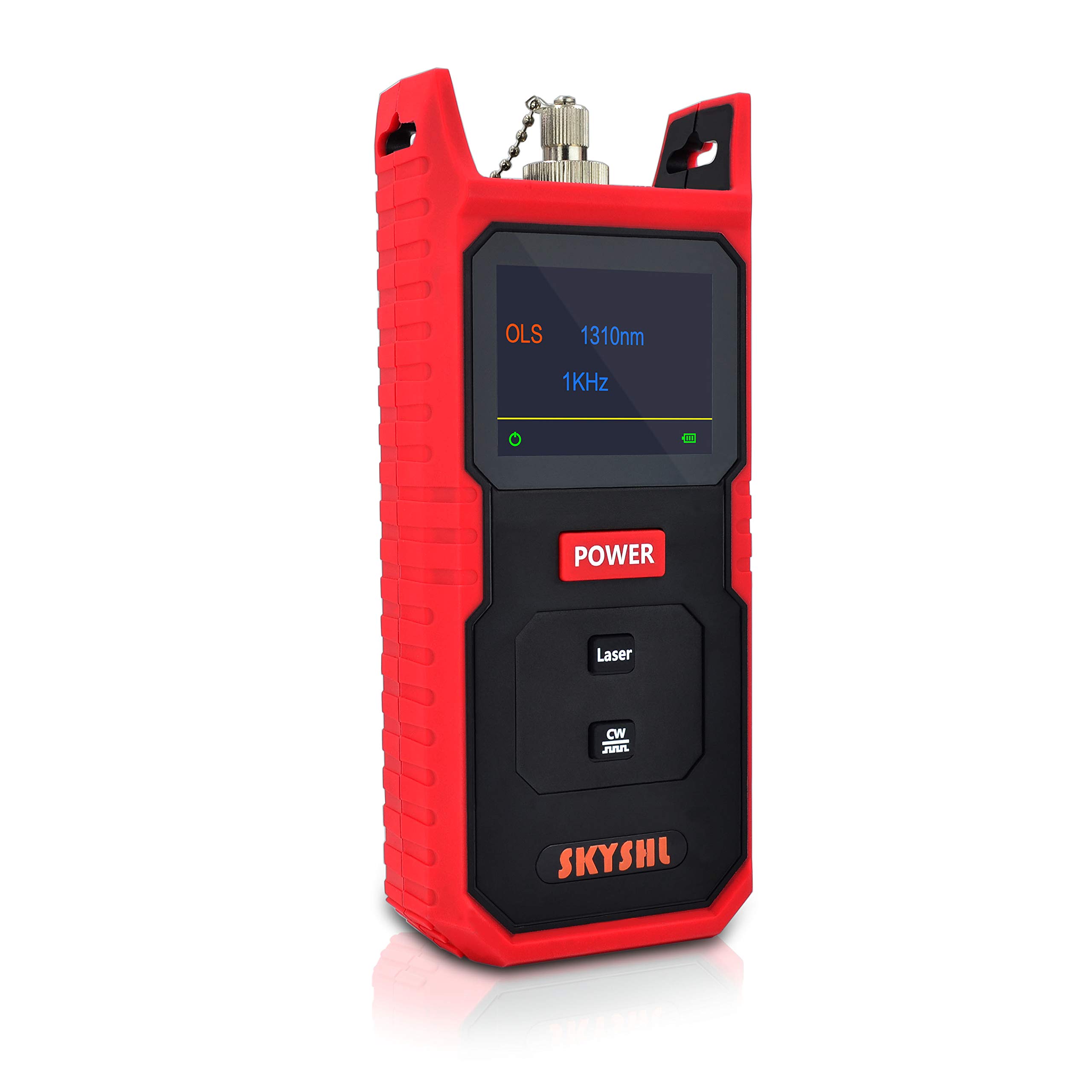 Handheld SM Optical Fiber Laser Light Source Tester - 1310nm & 1550nm Wavelengths with SC/FC/ST/LC UPC Adapters & Color Screen (SS100S) - Ideal for Telecom, Data Center & Fiber Optic Network Testing
