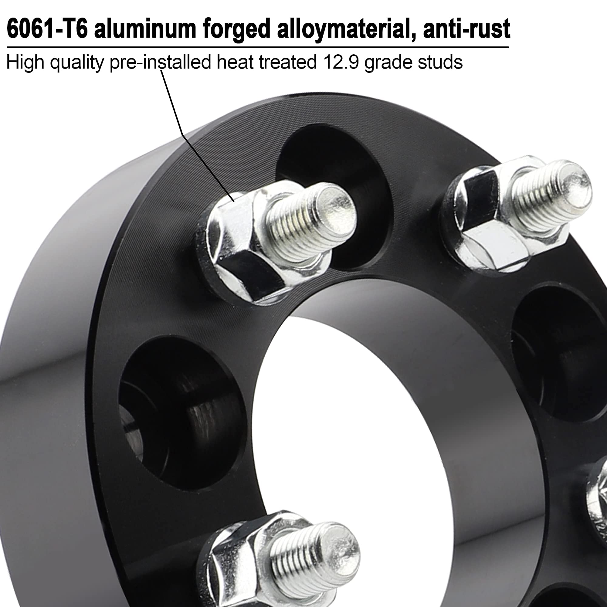 5x4.5 to 5x5.5 Wheel Adapters - 1.5 Inch Thick Bolt Pattern Converter (5x114.3 to 5x139.7) - 73mm Hubcentric Wheel Spacers with 1/2