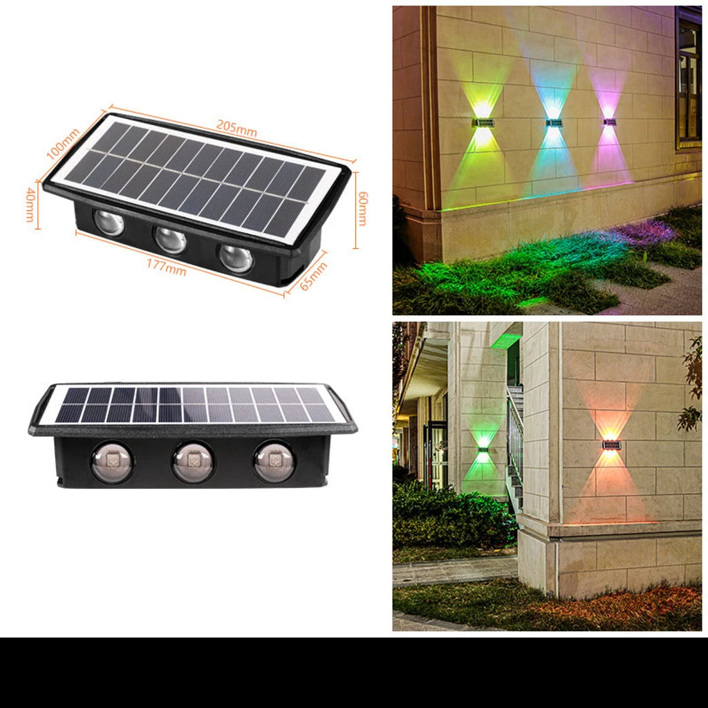 Waterproof Solar Powered Outdoor Wall Light - Decorative Garden, Patio, Pathway Lighting for Home & Yard - Weatherproof & Energy Efficient