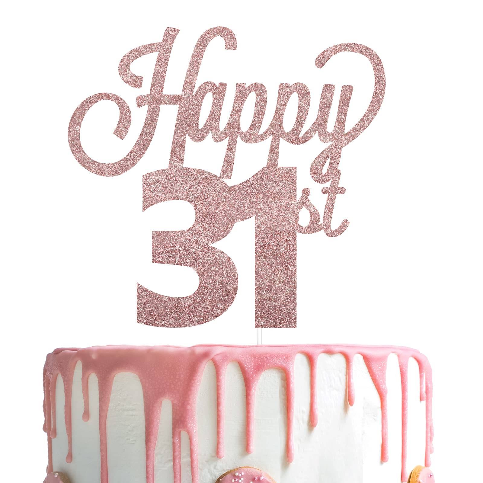 Happy 31st Birthday Cake Topper - Cheers to 31 Years Old Party Decorations | Elegant Cake Centerpiece Sign for Birthday Celebrations, Anniversaries & Special Occasions